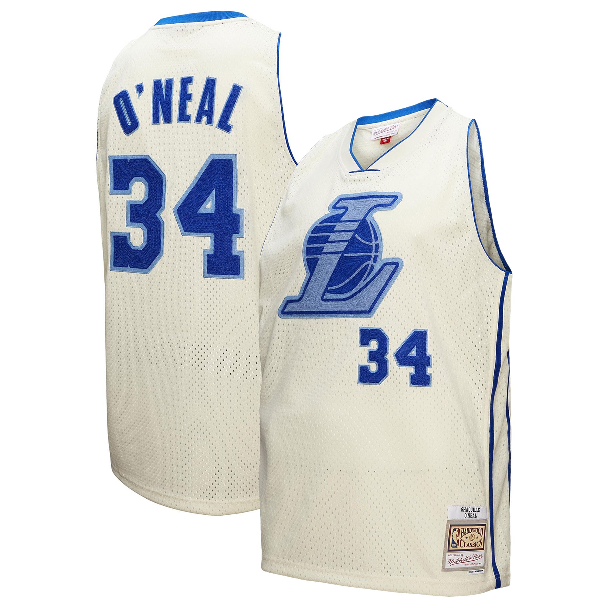 Shaquille O'Neal Los Angeles Lakers Chainstitch Swingman Jersey - Cream - Image 2