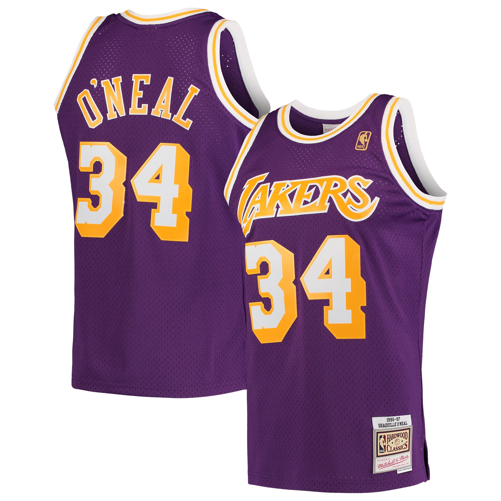 Shaquille O'Neal Los Angeles Lakers Hardwood Classics Swingman Jersey - Purple