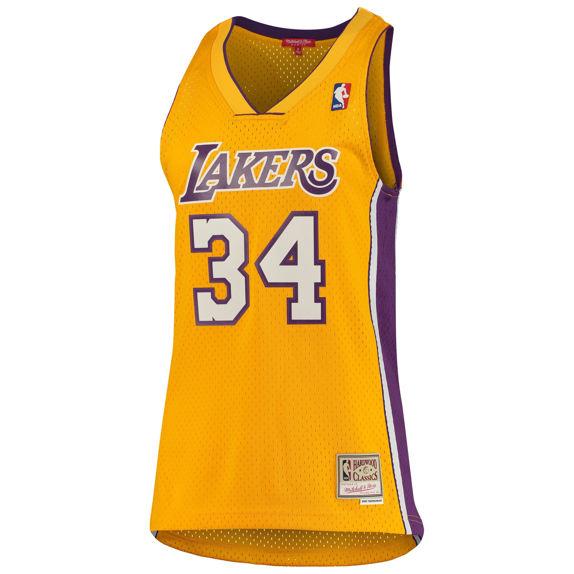 Shaquille O'Neal Los Angeles Lakers Women's 1999/00 Hardwood Classics Swingman Jersey - Gold - Image 3