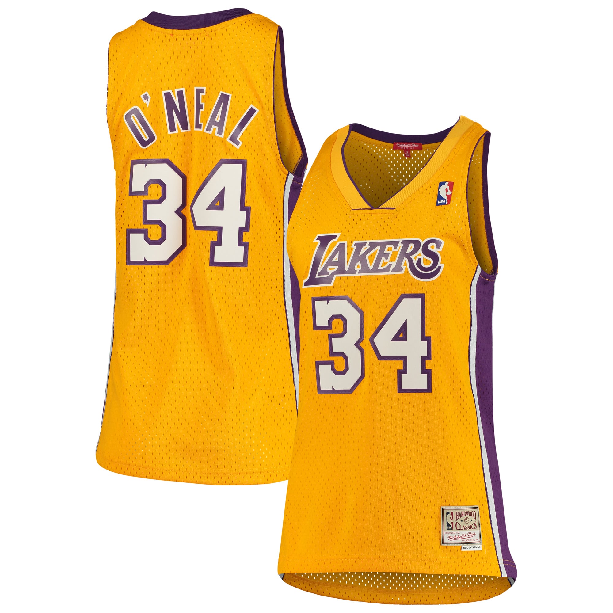 Shaquille O'Neal Los Angeles Lakers Women's 1999/00 Hardwood Classics Swingman Jersey - Gold - Image 2
