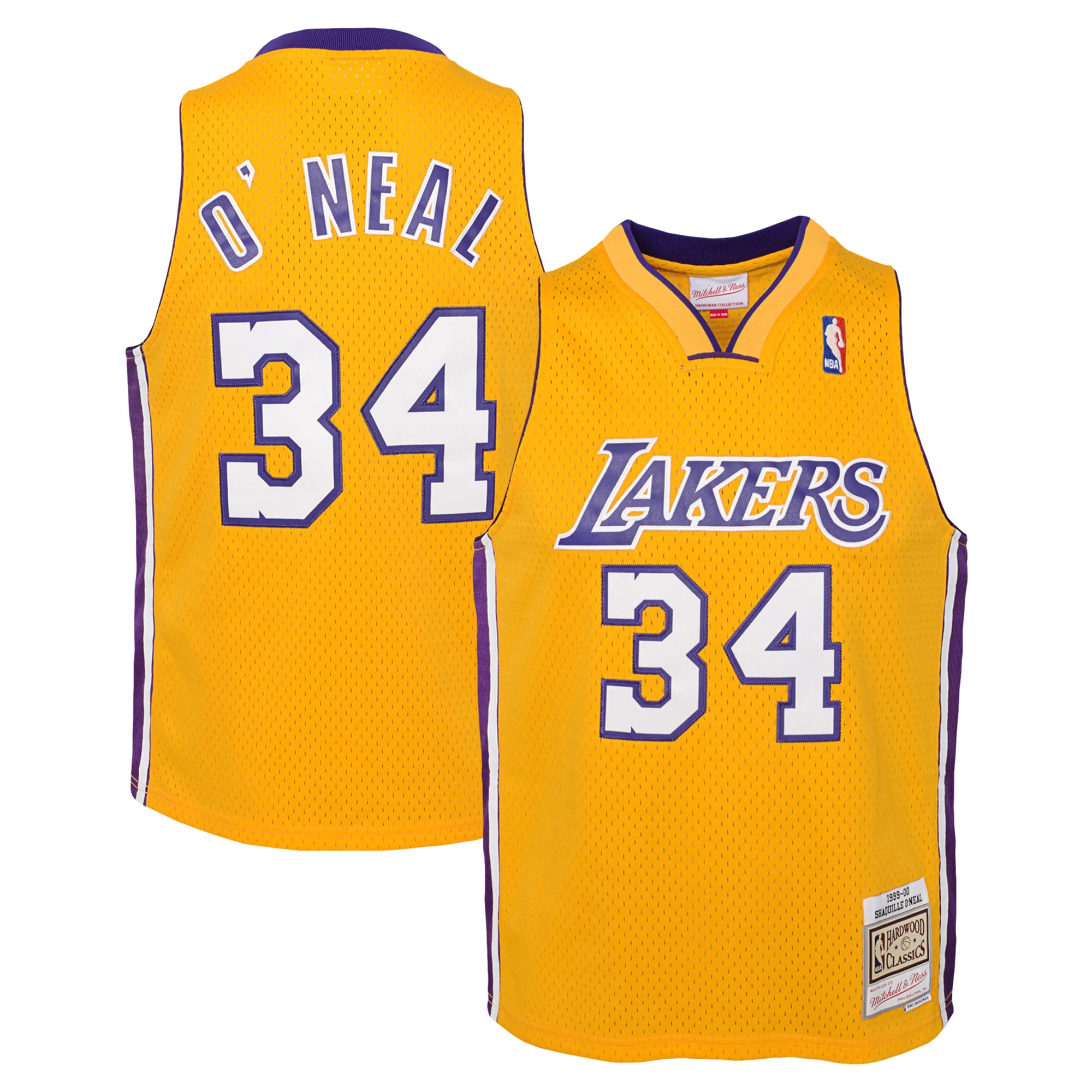 Shaquille O'Neal Los Angeles Lakers Youth 1999/00 Hardwood Classics Swingman Jersey - Gold - Image 2