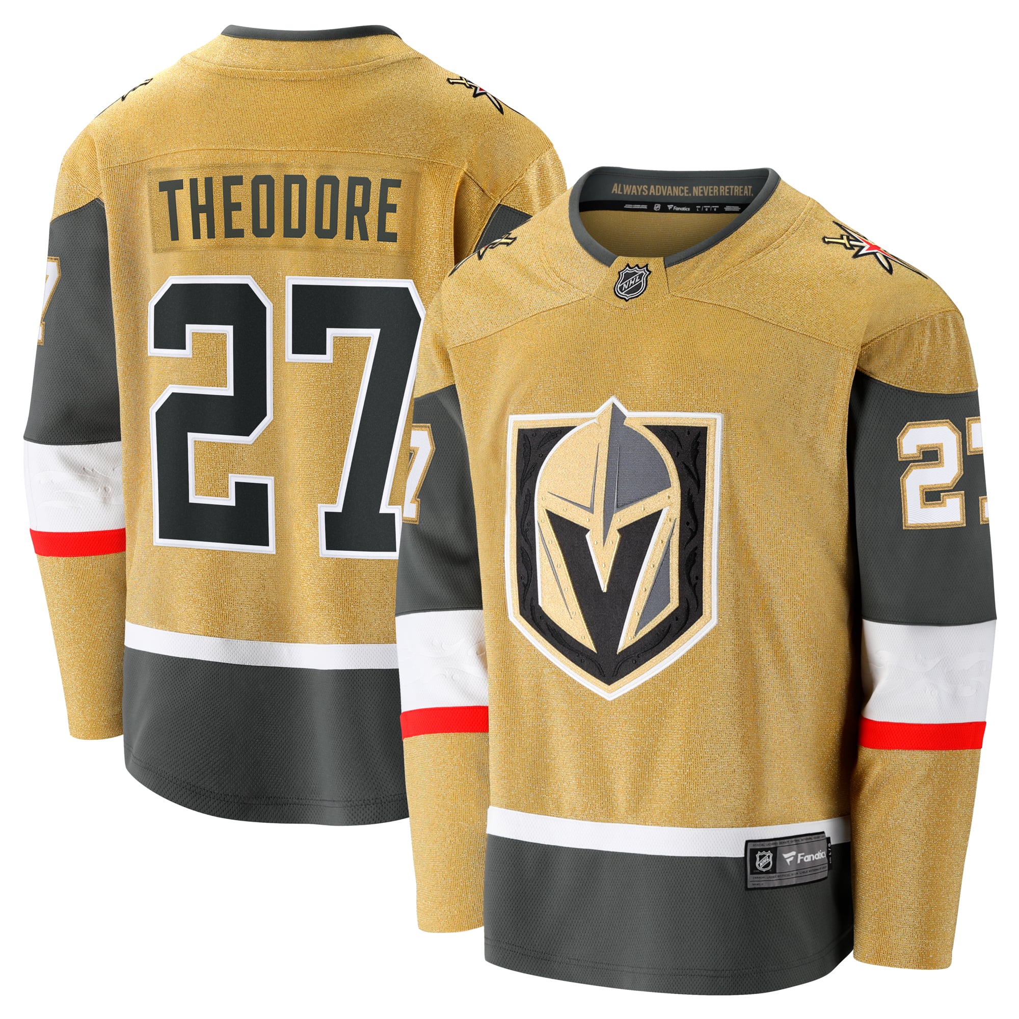 Shea Theodore Vegas Golden Knights Home Breakaway Jersey - Gold - Image 2