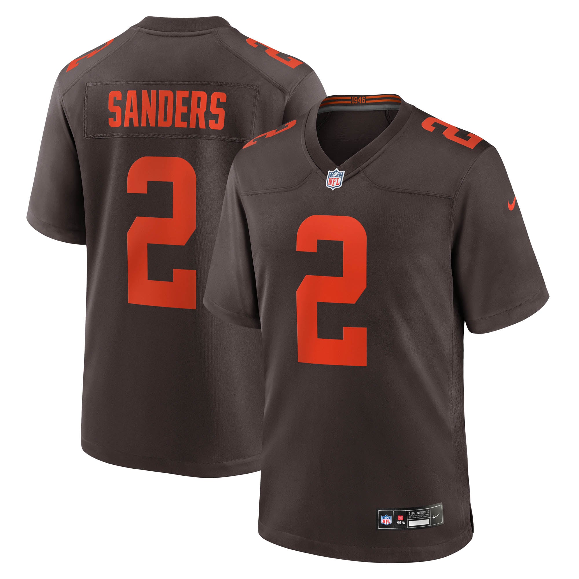 Shedeur Sanders Cleveland Browns Alternate Game Jersey - Brown - Image 2