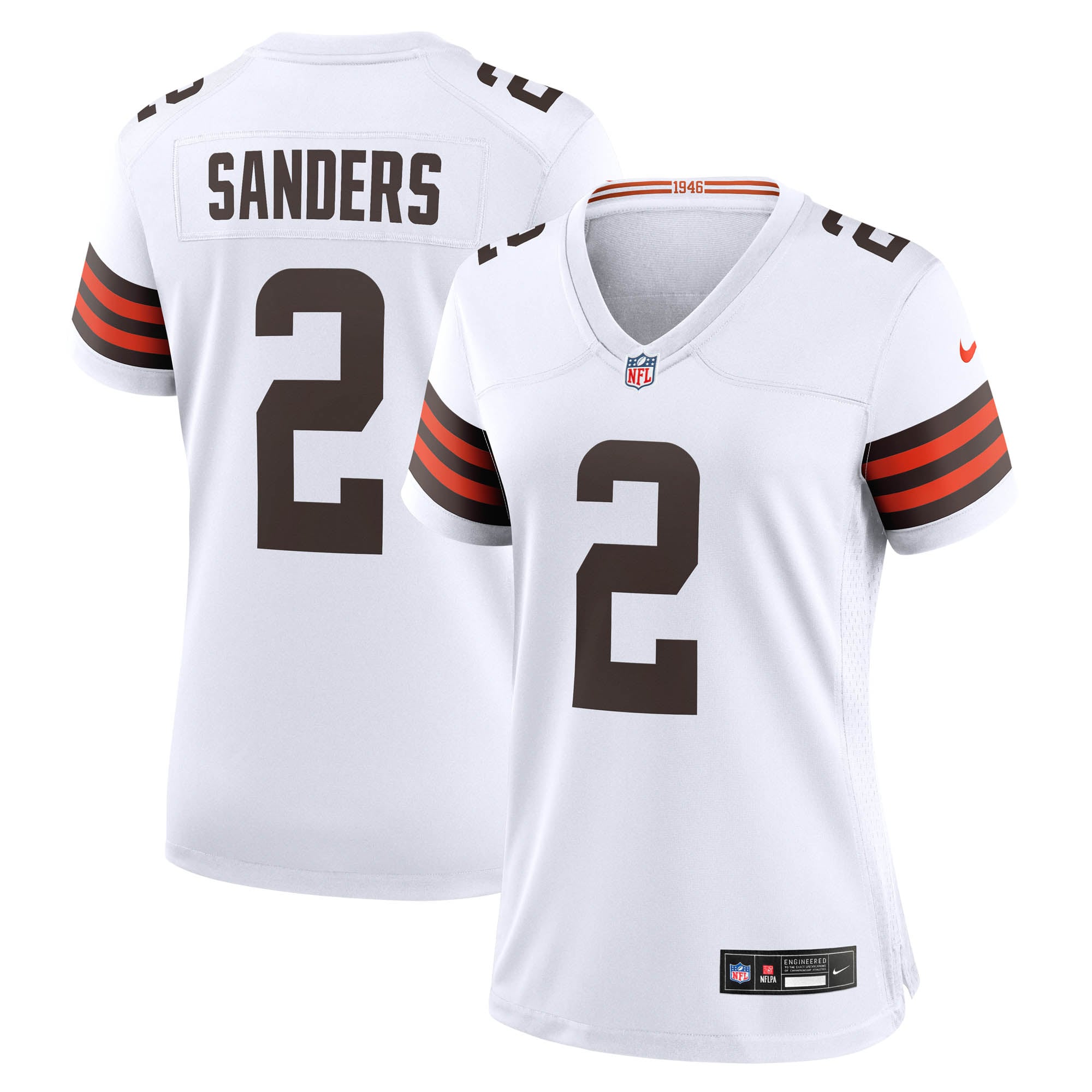Shedeur Sanders Cleveland Browns Women's Game Jersey - White - Image 2