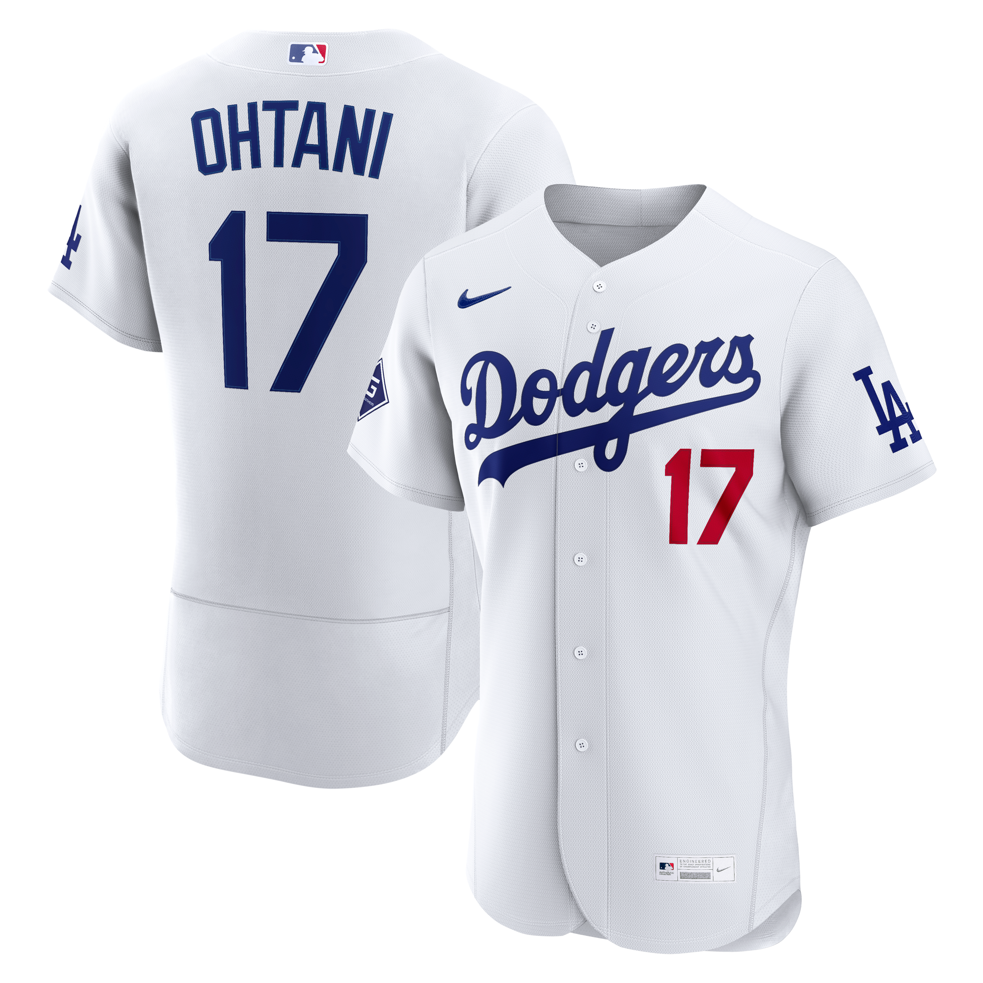 Shohei Ohtani Los Angeles Dodgers Home Sponsor Patch Jersey - White - Image 2