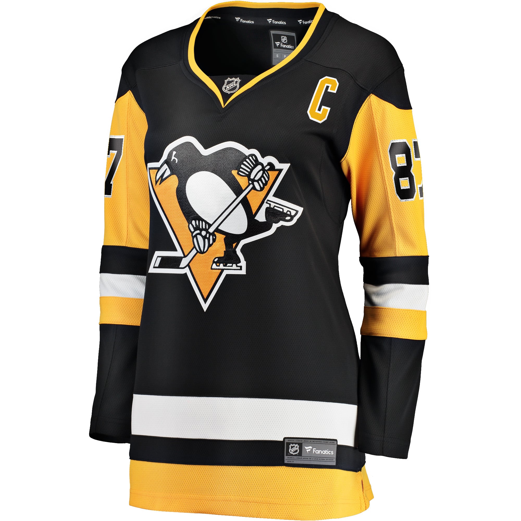 Sidney Crosby Pittsburgh Penguins Women's Captain Patch Home Breakaway Jersey - Black - Image 3