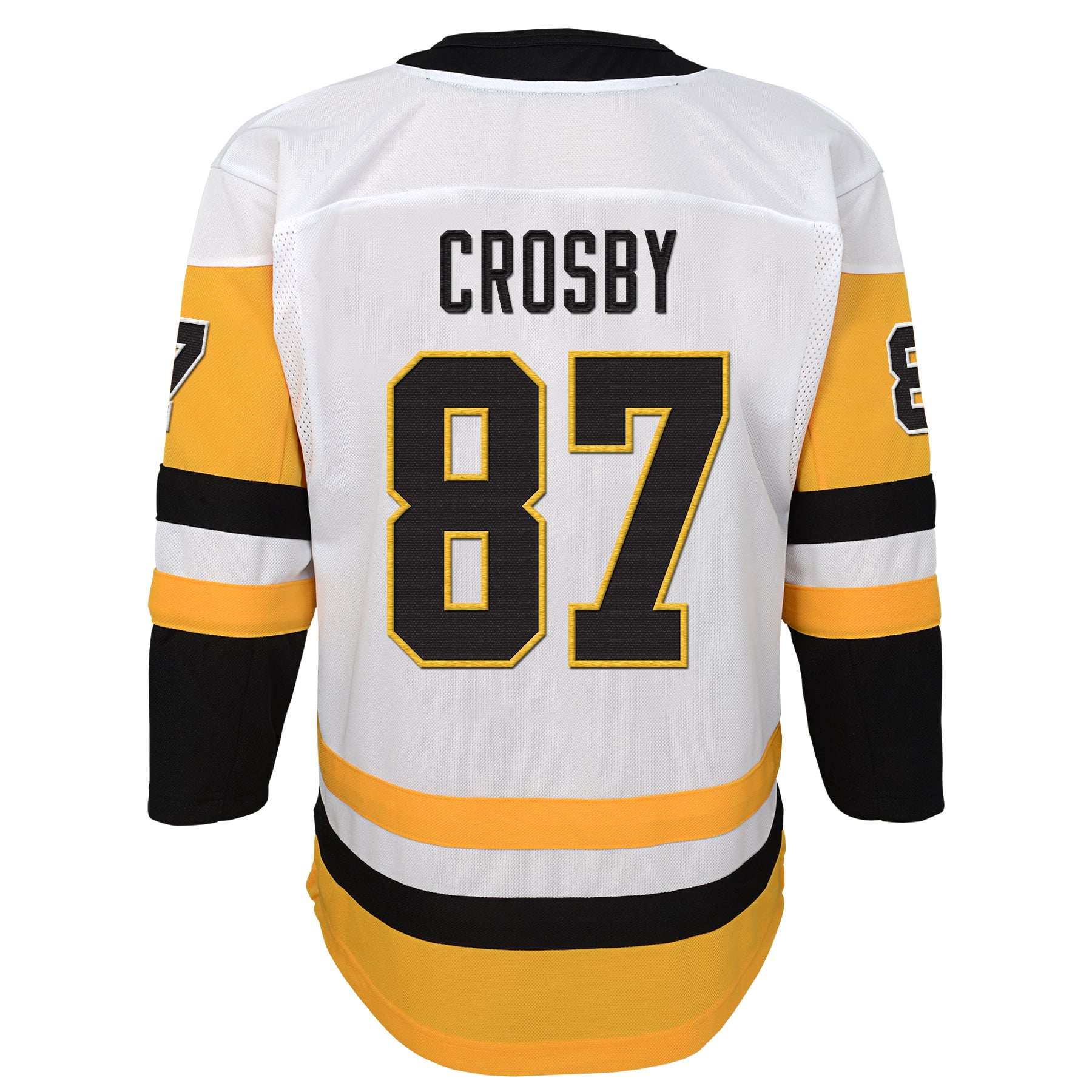 Sidney Crosby Pittsburgh Penguins Outerstuff Youth Away Captain's Patch Jersey - White - Image 4