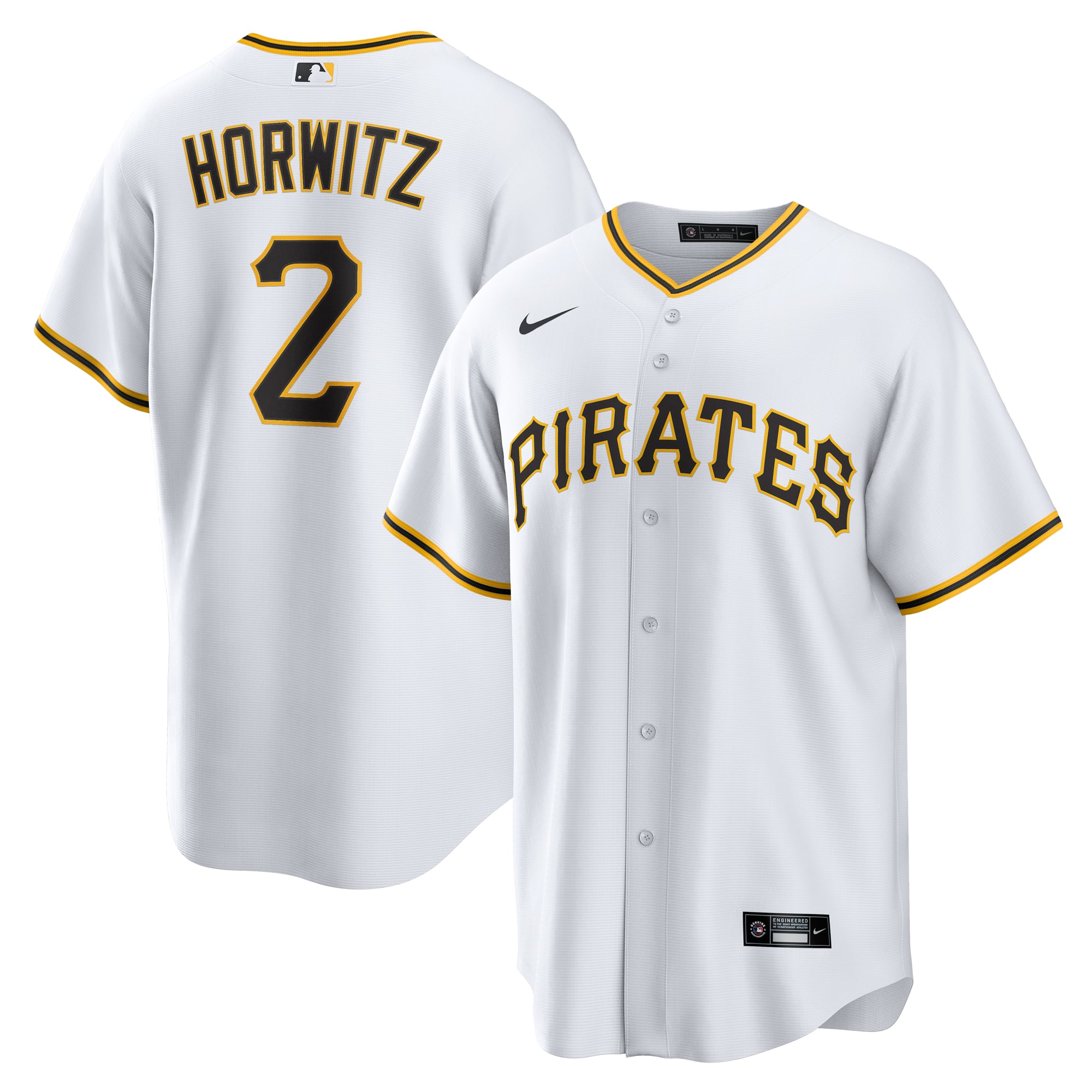 Spencer Horwitz Pittsburgh Pirates Home Jersey - White - Image 2