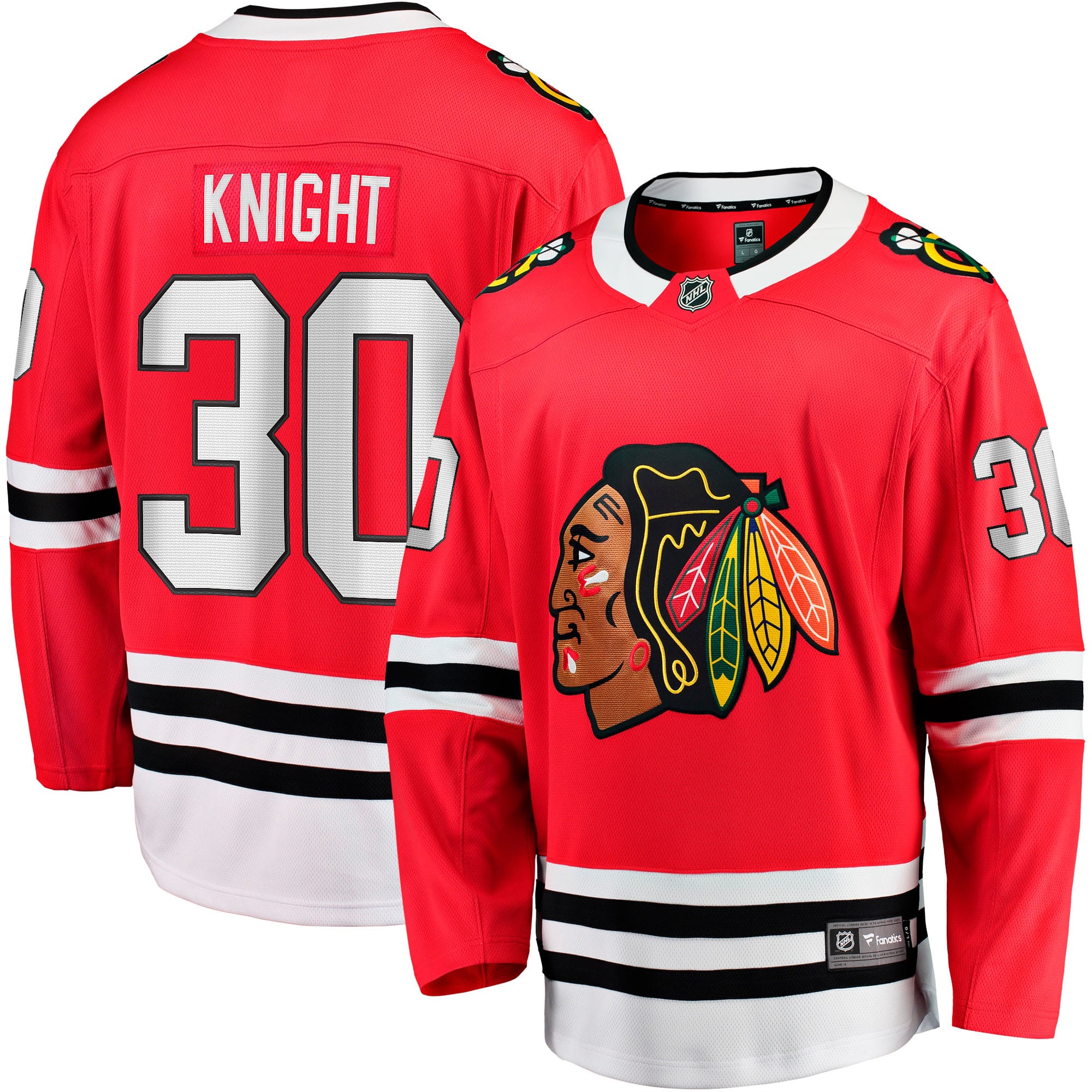 Spencer Knight Chicago Blackhawks Home Breakaway Jersey - Red - Image 2