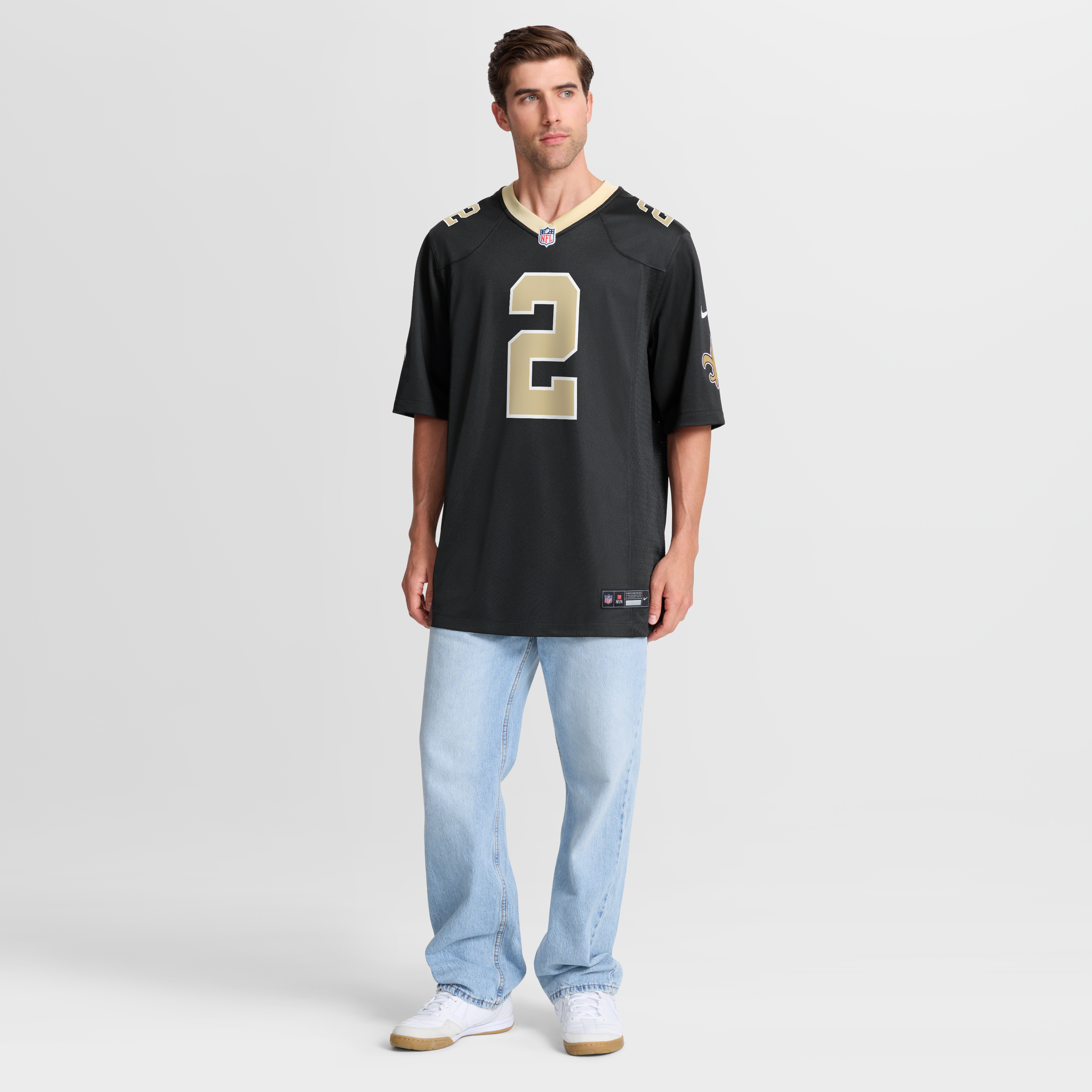 Spencer Rattler New Orleans Saints Team Game Jersey - Black - Image 8