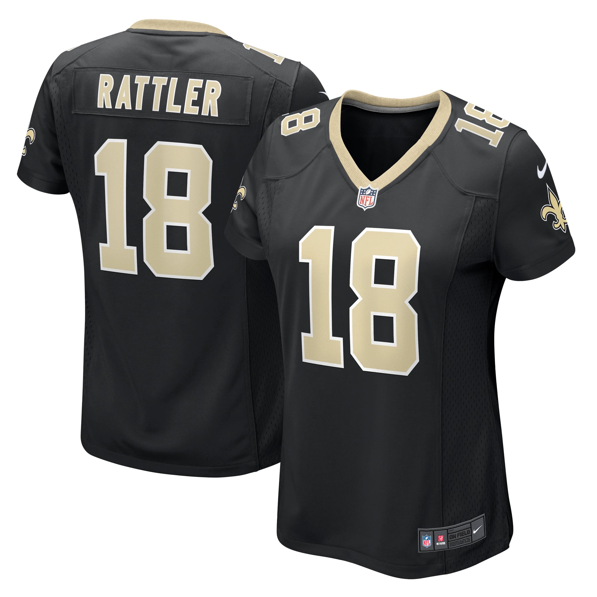 Spencer Rattler New Orleans Saints Women's Game Jersey - Black - Image 2