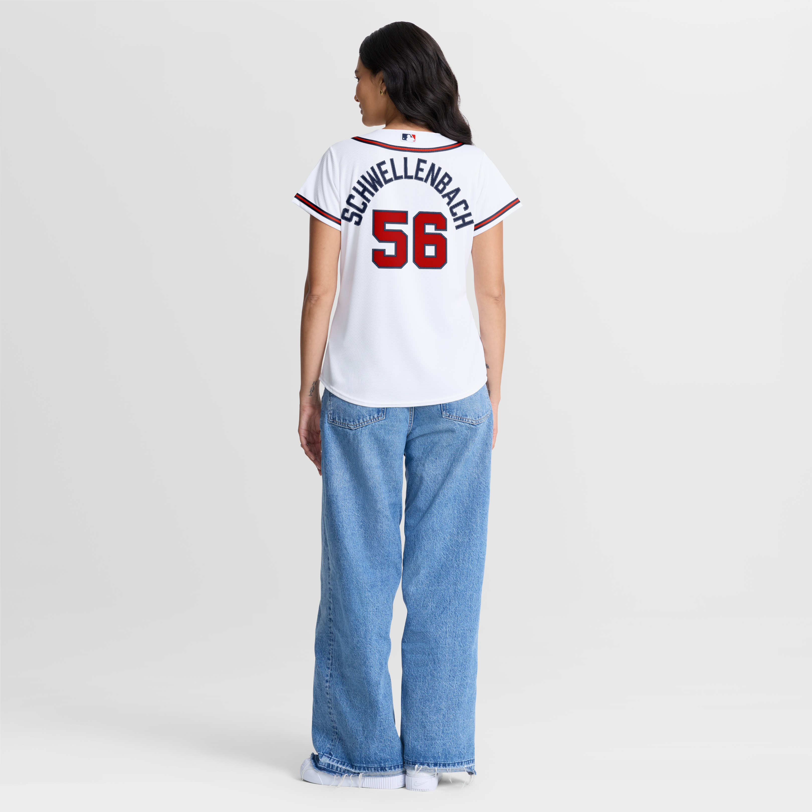 Spencer Schwellenbach Atlanta Braves Women's Home Jersey - White - Image 6