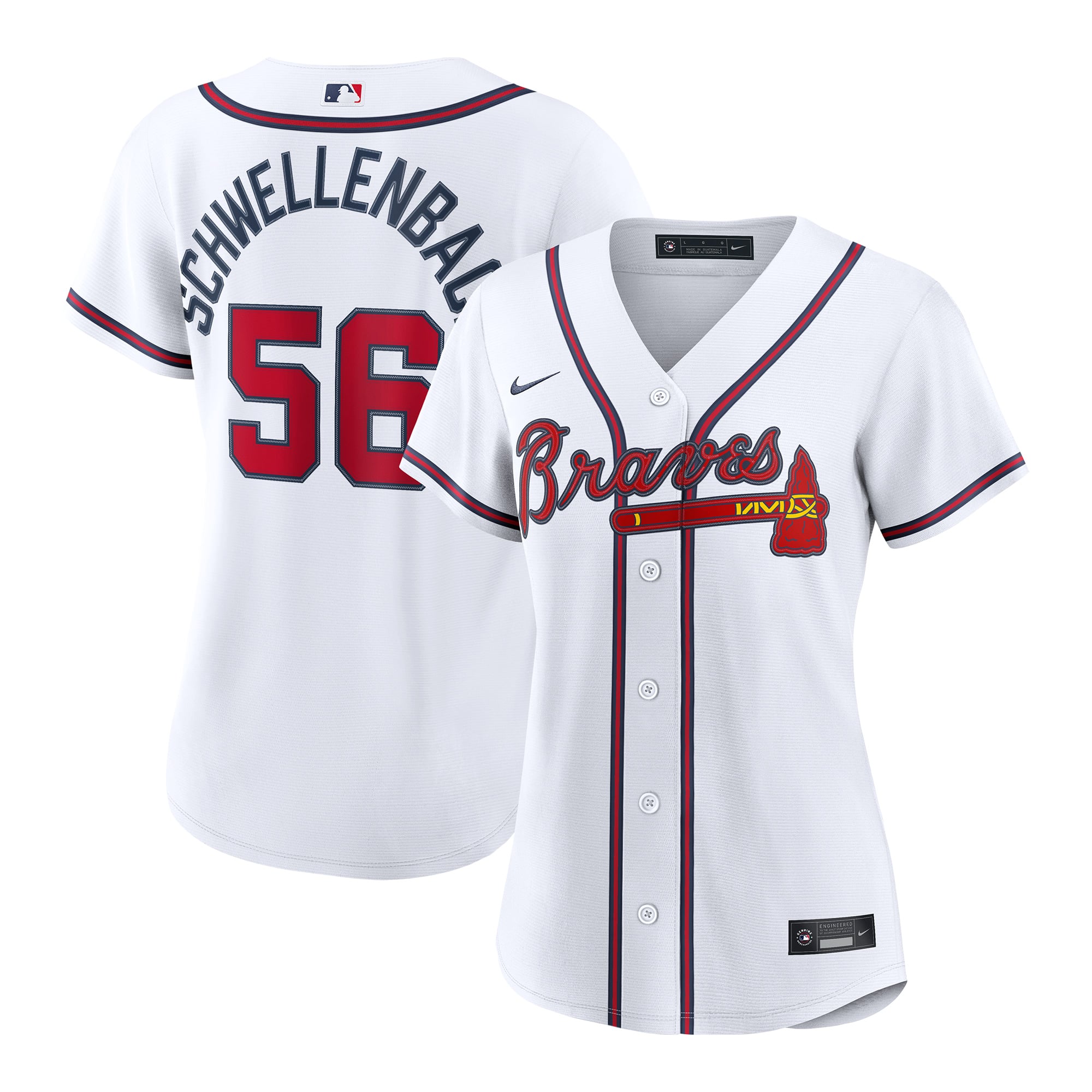 Spencer Schwellenbach Atlanta Braves Women's Home Jersey - White - Image 2