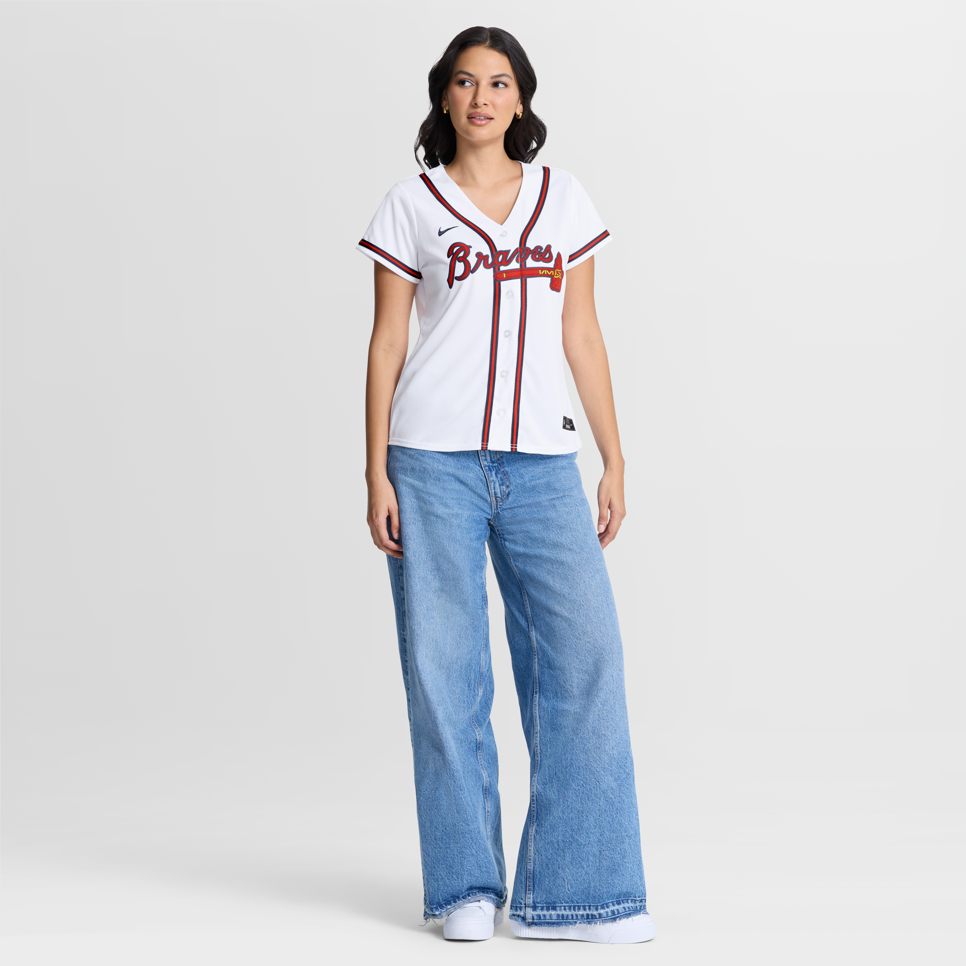 Spencer Schwellenbach Atlanta Braves Women's Home Jersey - White - Image 5