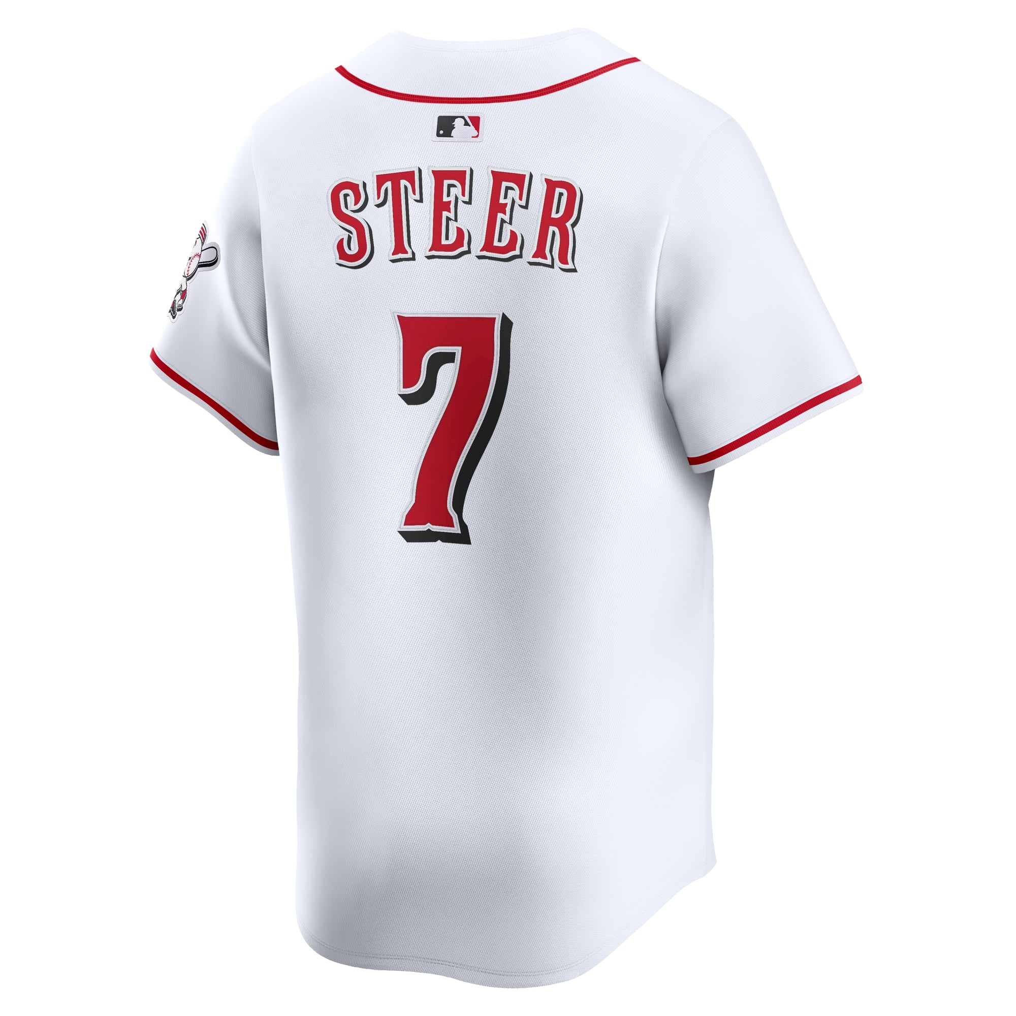 Spencer Steer Cincinnati Reds Home Limited Player Jersey - White - Image 4