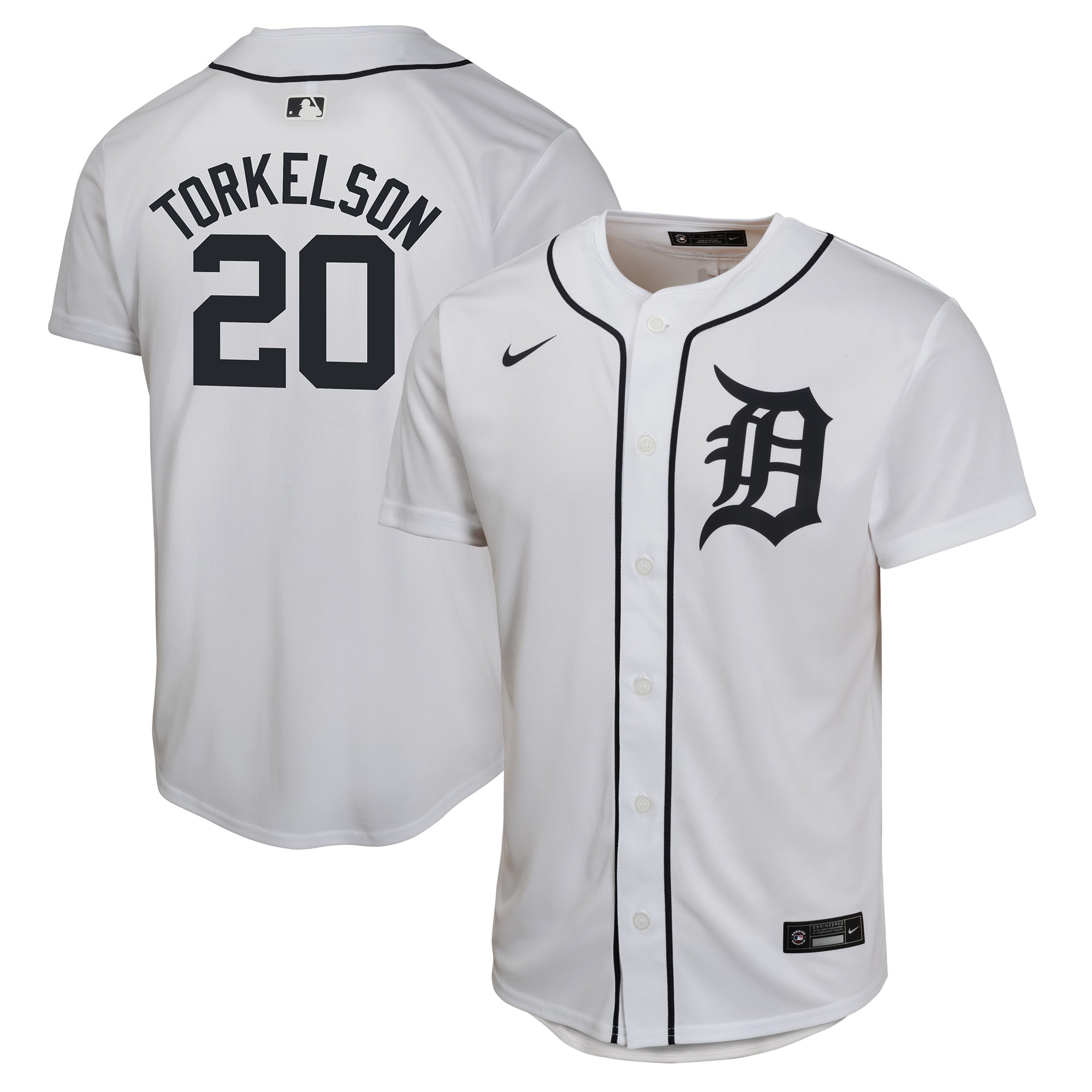 Spencer Torkelson Detroit Tigers Youth Home Game Player Jersey - White - Image 2