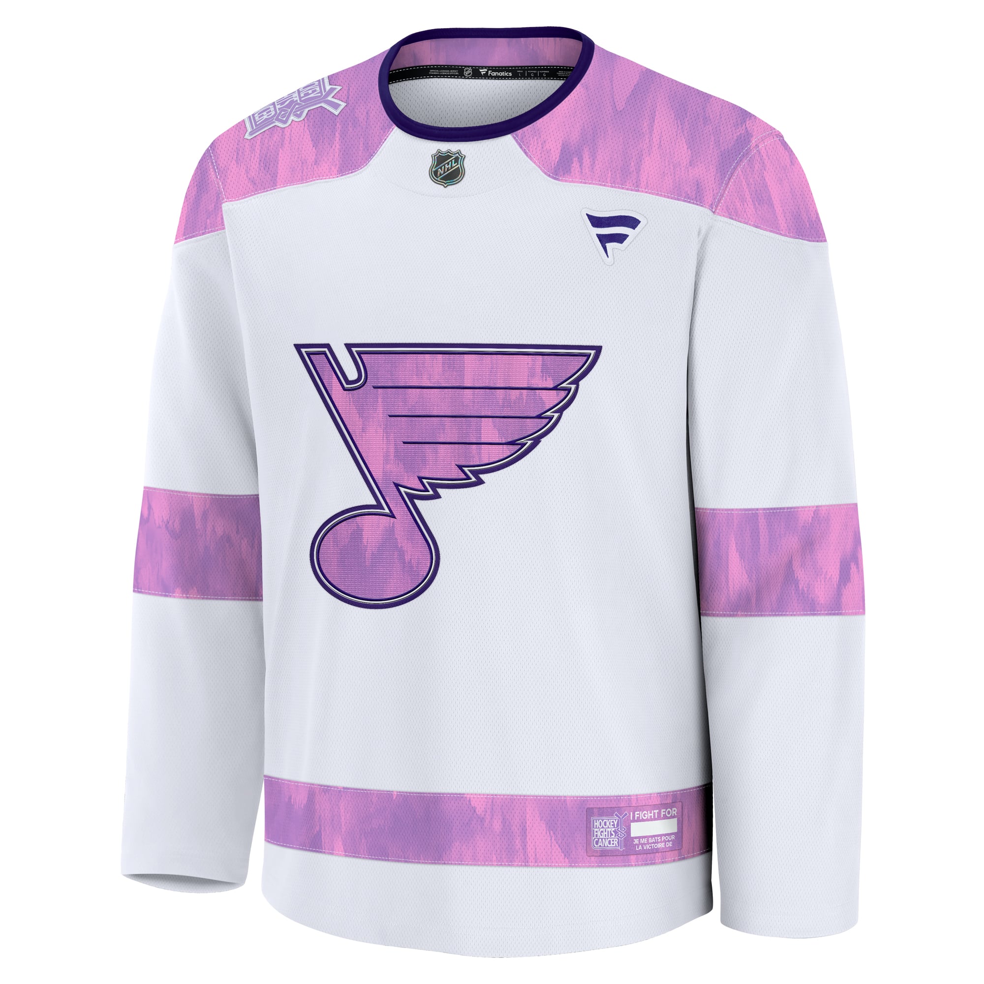 St. Louis Blues 2024 Hockey Fights Cancer Practice Jersey - White - Image 3