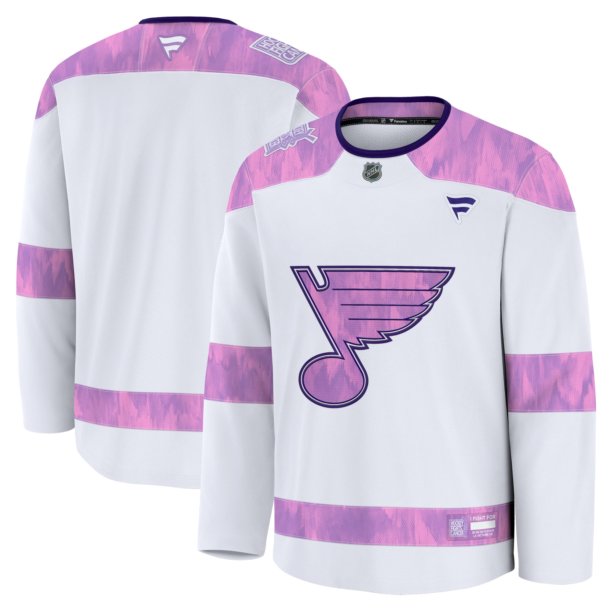 St. Louis Blues 2024 Hockey Fights Cancer Practice Jersey - White - Image 2