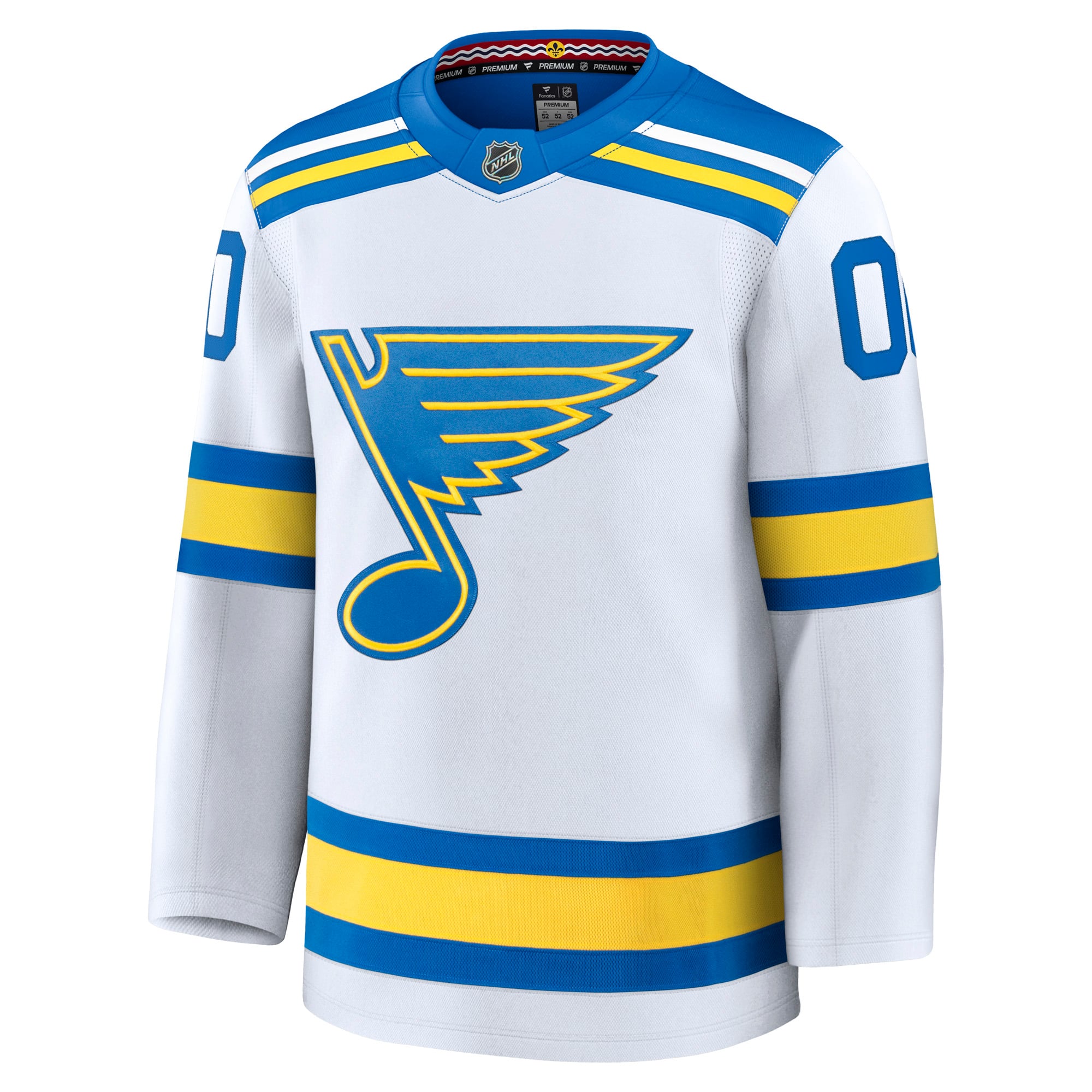 St. Louis Blues Alternate Premium Custom Jersey - White - Image 3