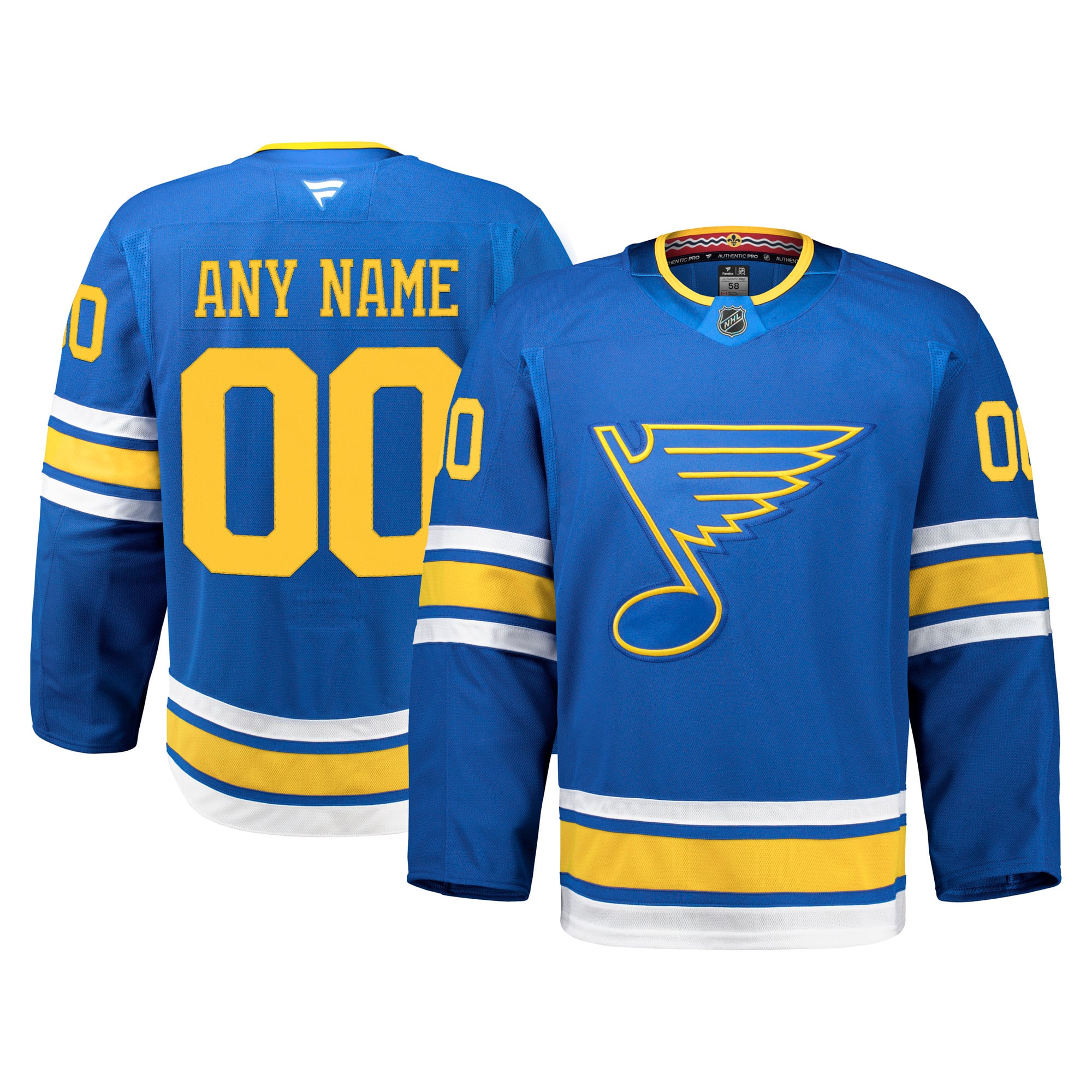 St. Louis Blues Home Pro Custom Jersey - Blue