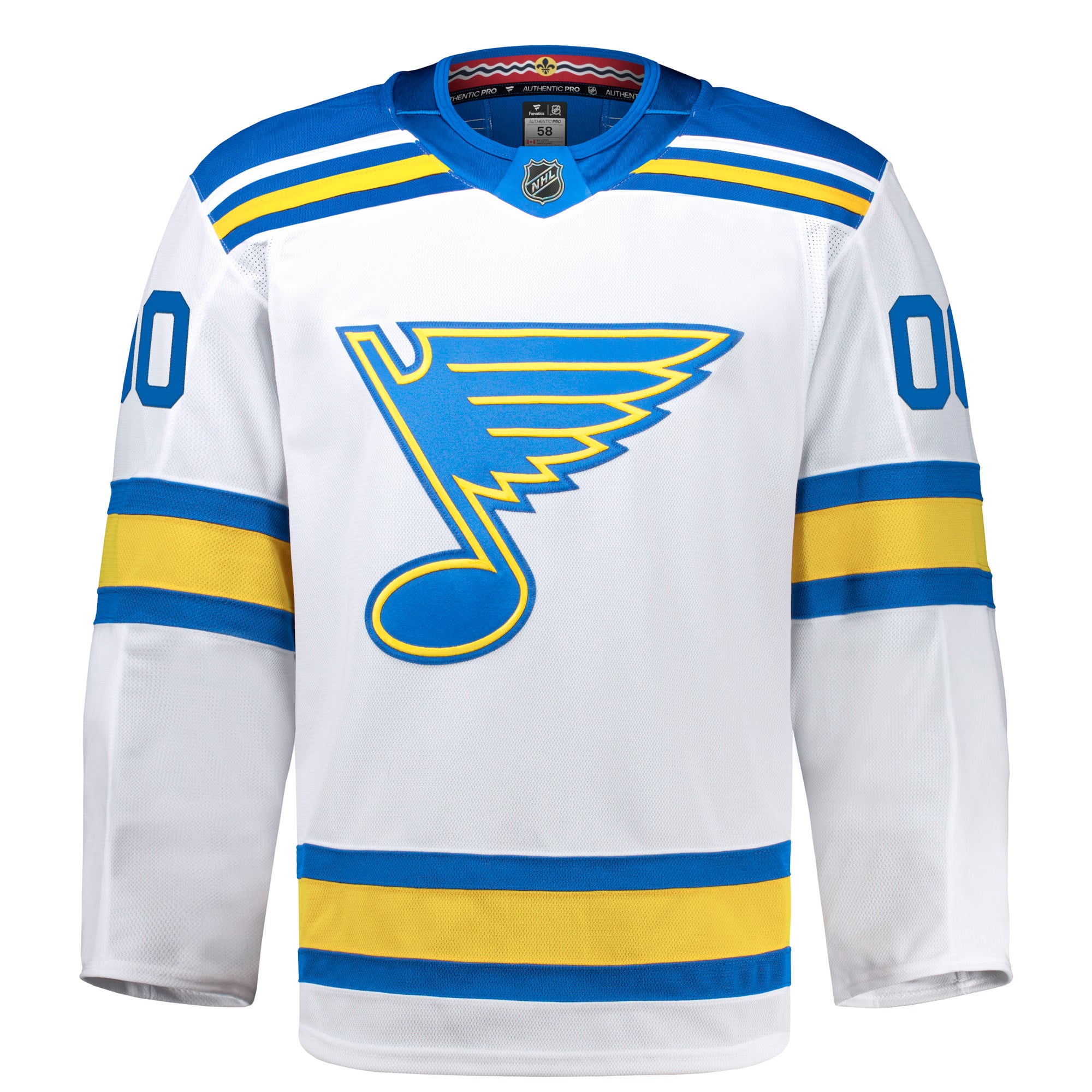 St. Louis Blues Home Pro Custom Jersey - White - Image 3