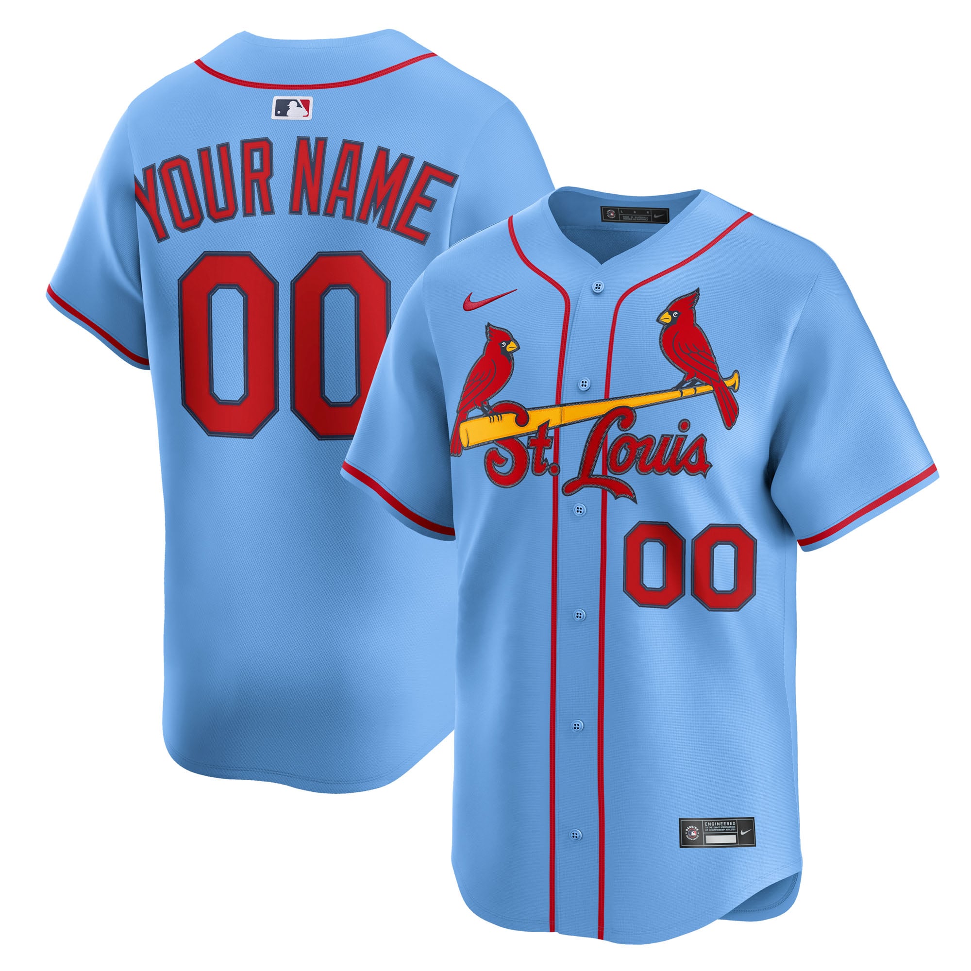 St. Louis Cardinals Alternate Limited Custom Jersey - Light Blue - Image 2