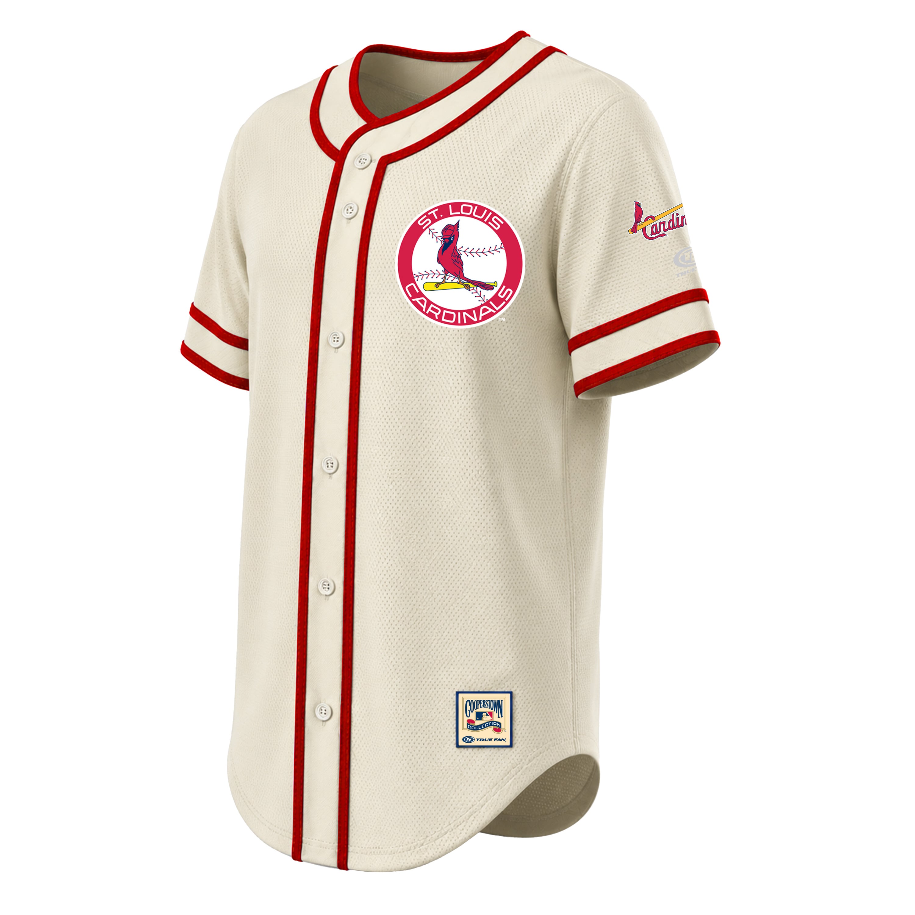 St. Louis Cardinals Stitches Throwback Fashion Jersey - Natural - Image 3