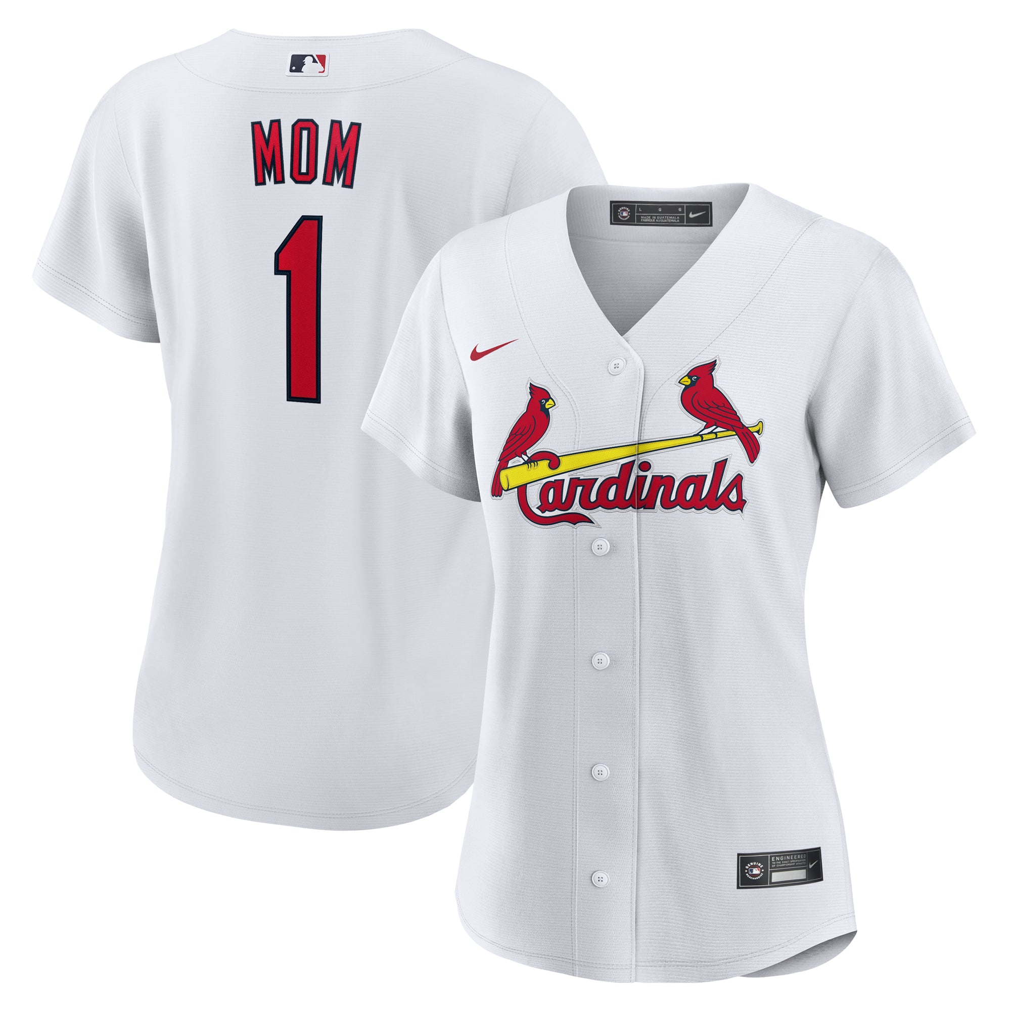 St. Louis Cardinals Women's #1 Mom Home Jersey - White - Image 2