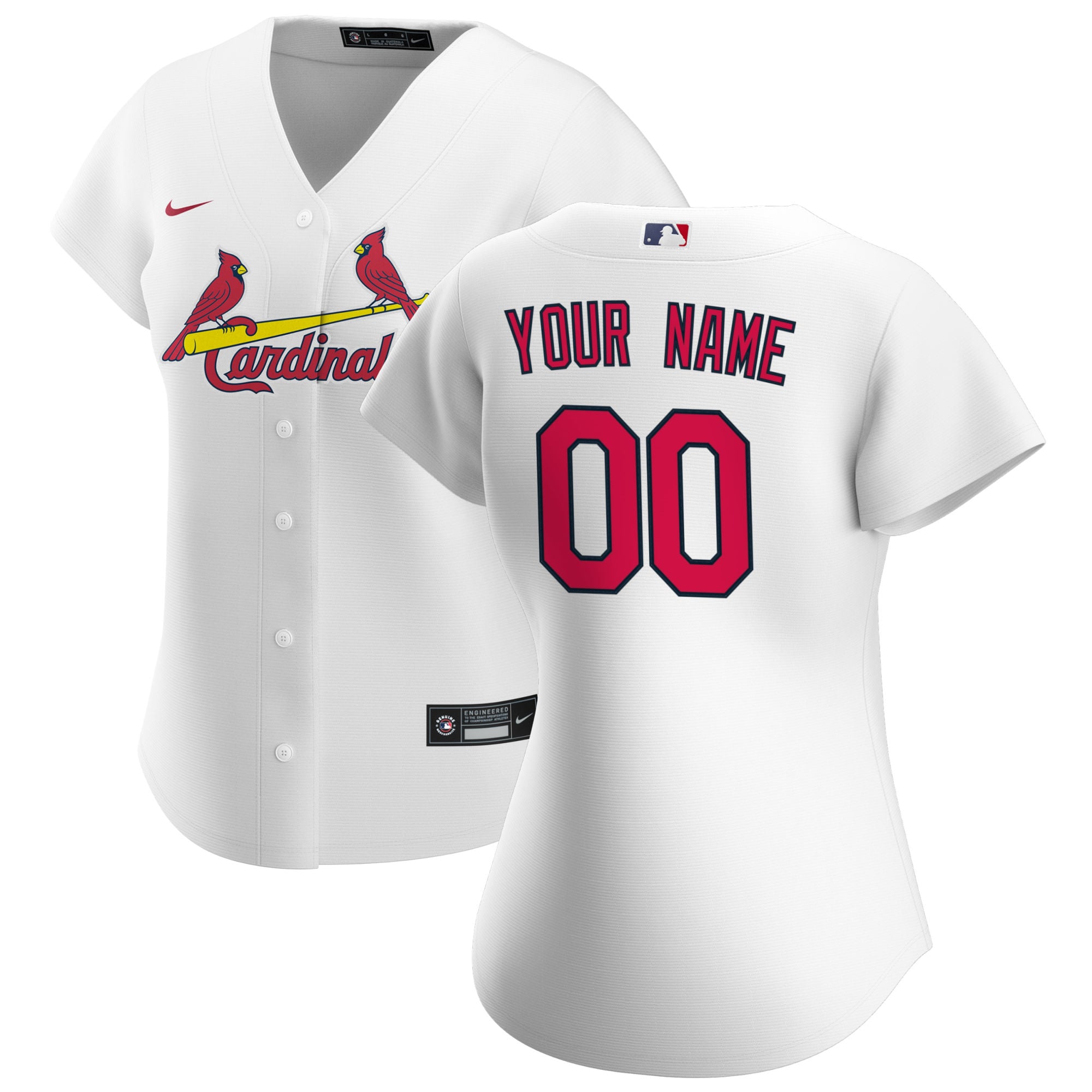 St. Louis Cardinals Women's Home Custom Jersey - White - Image 2