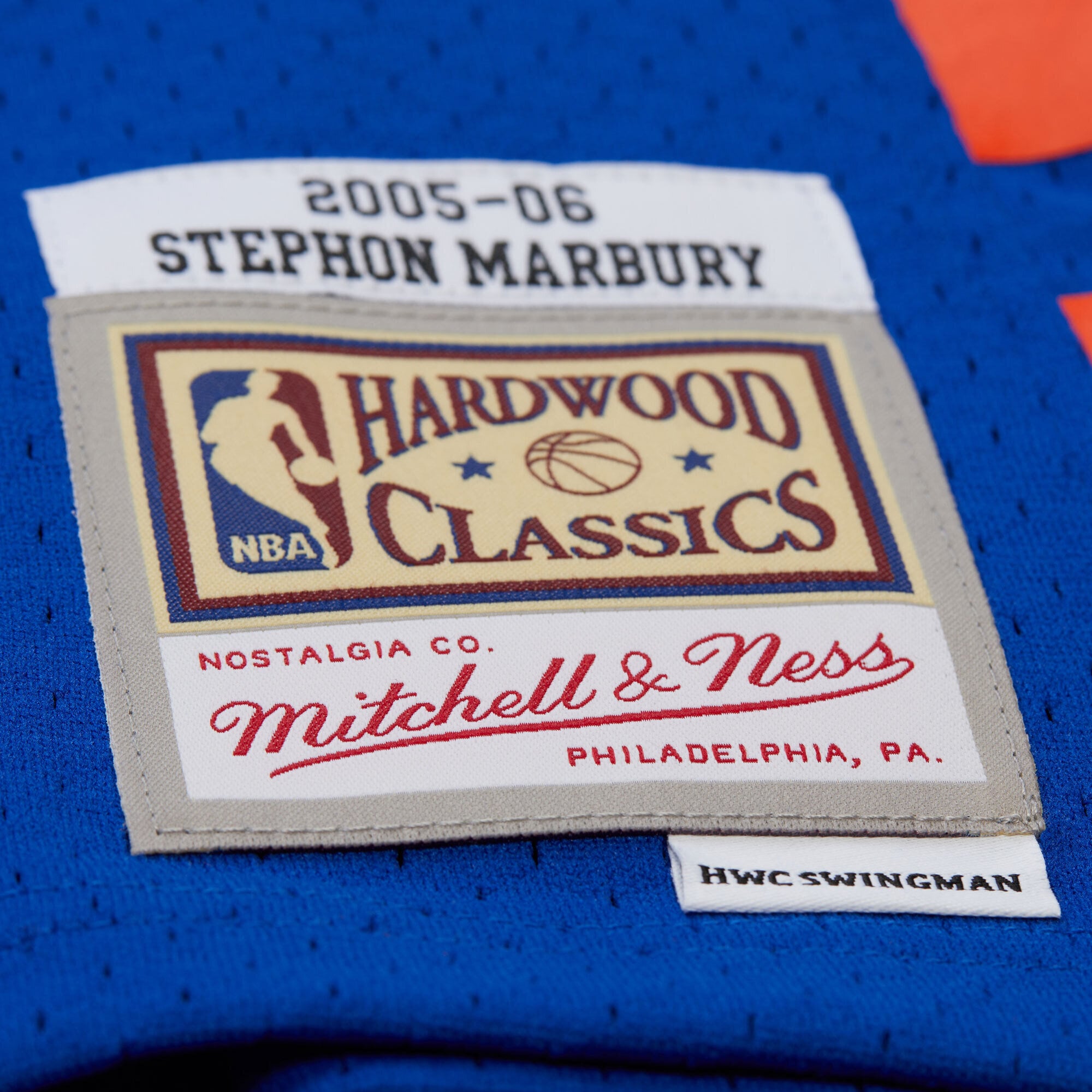 Stephon Marbury New York Knicks 2005/06 Hardwood Classics Swingman Jersey - Blue - Image 7