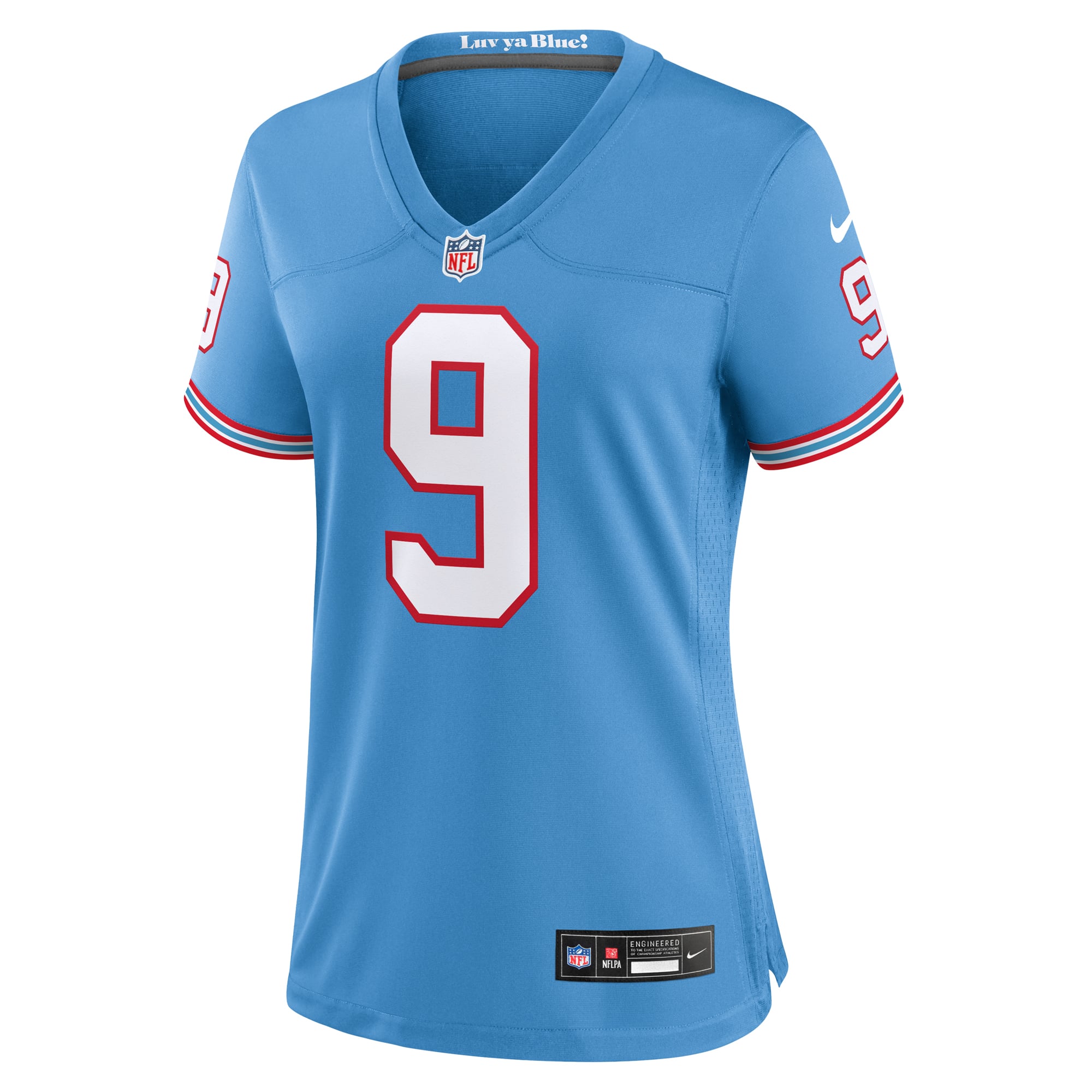 Steve McNair Tennessee Titans Women's Oilers Throwback Retired Player Game Jersey - Light Blue - Image 3