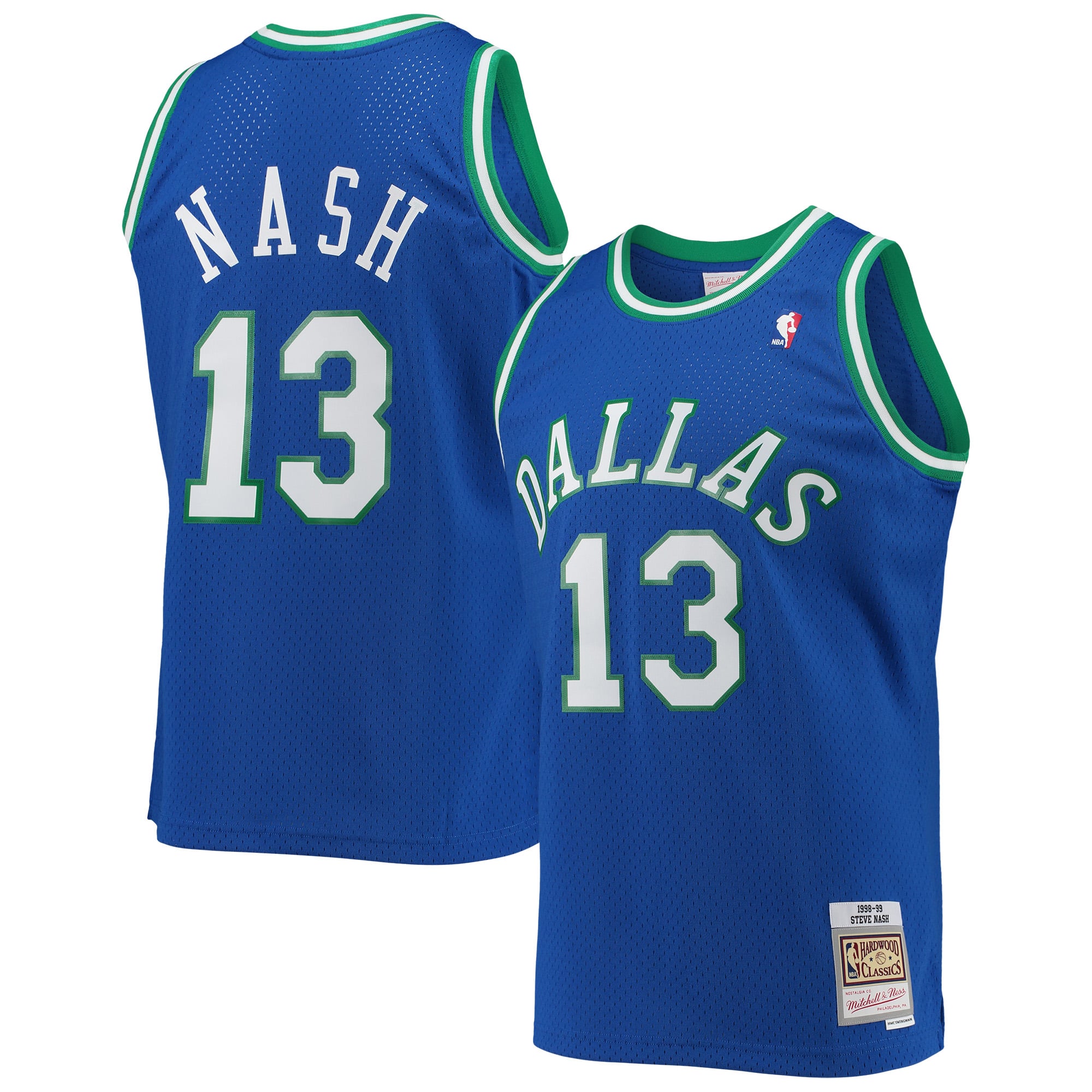 Steve Nash Dallas Mavericks 1998/99 Hardwood Classics Swingman Jersey - Blue - Image 2