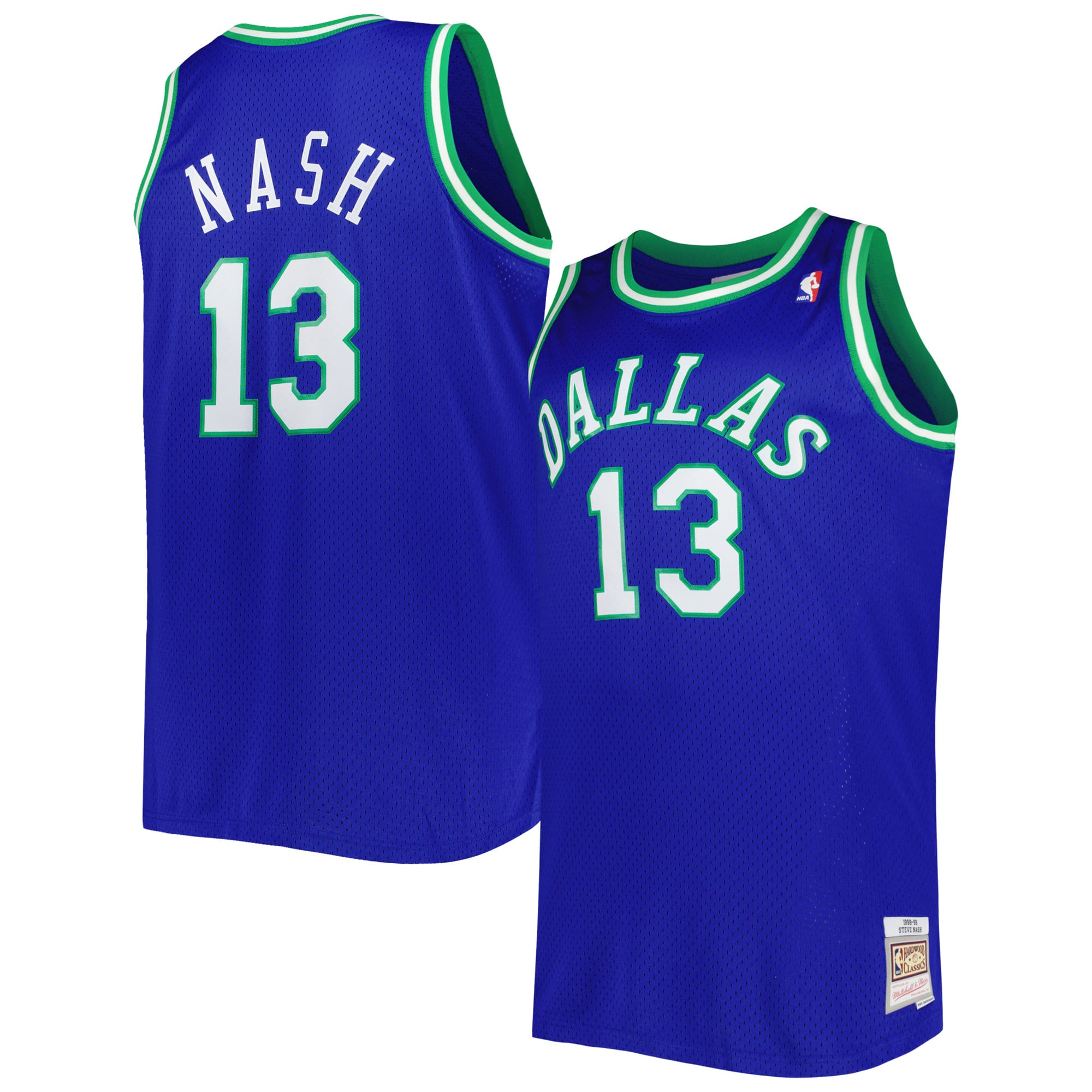 Steve Nash Dallas Mavericks Big & Tall Hardwood Classics 1998/99 Swingman Jersey - Blue - Image 2