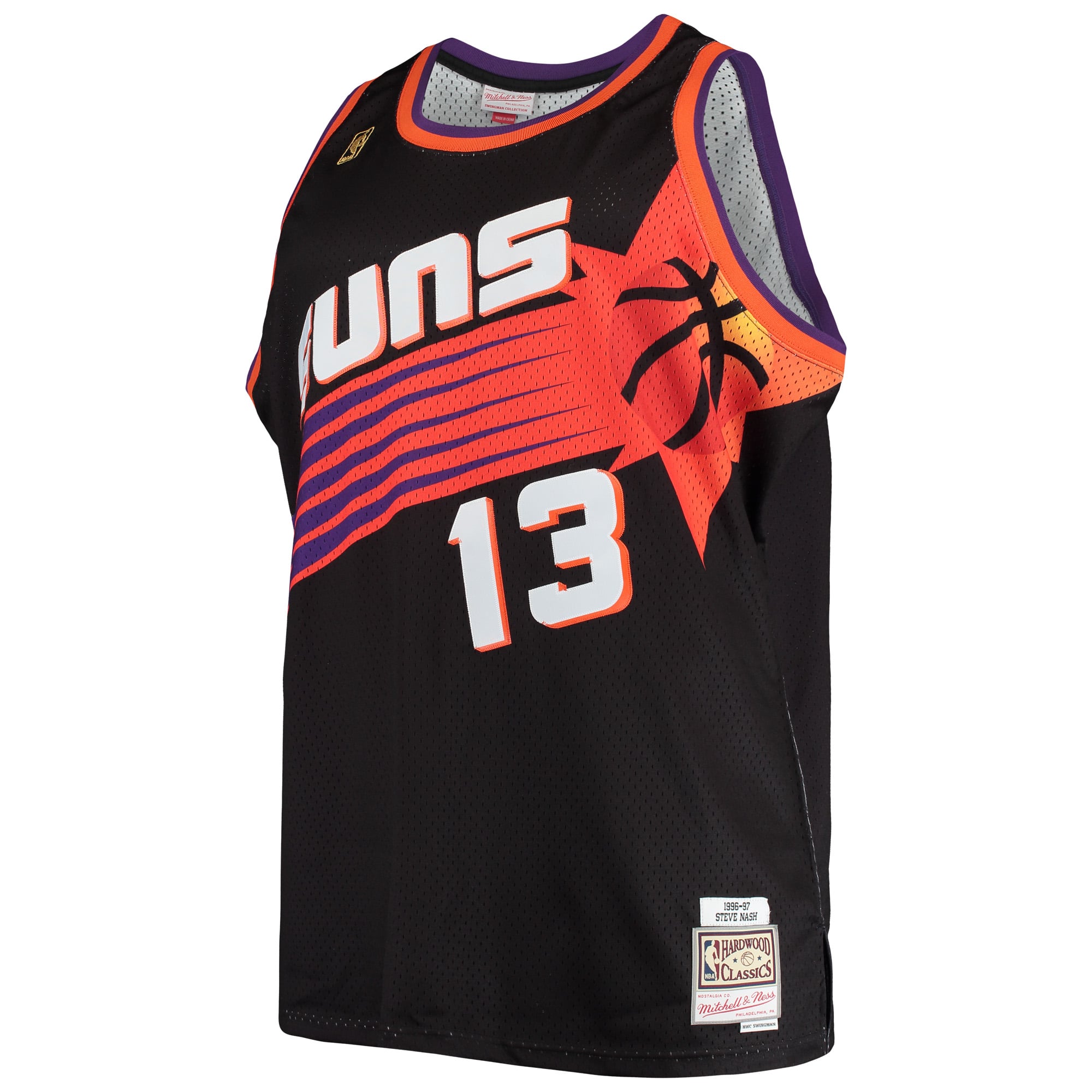 Steve Nash Phoenix Suns 1996/97 Big & Tall Hardwood Classics Swingman Jersey - Black - Image 3