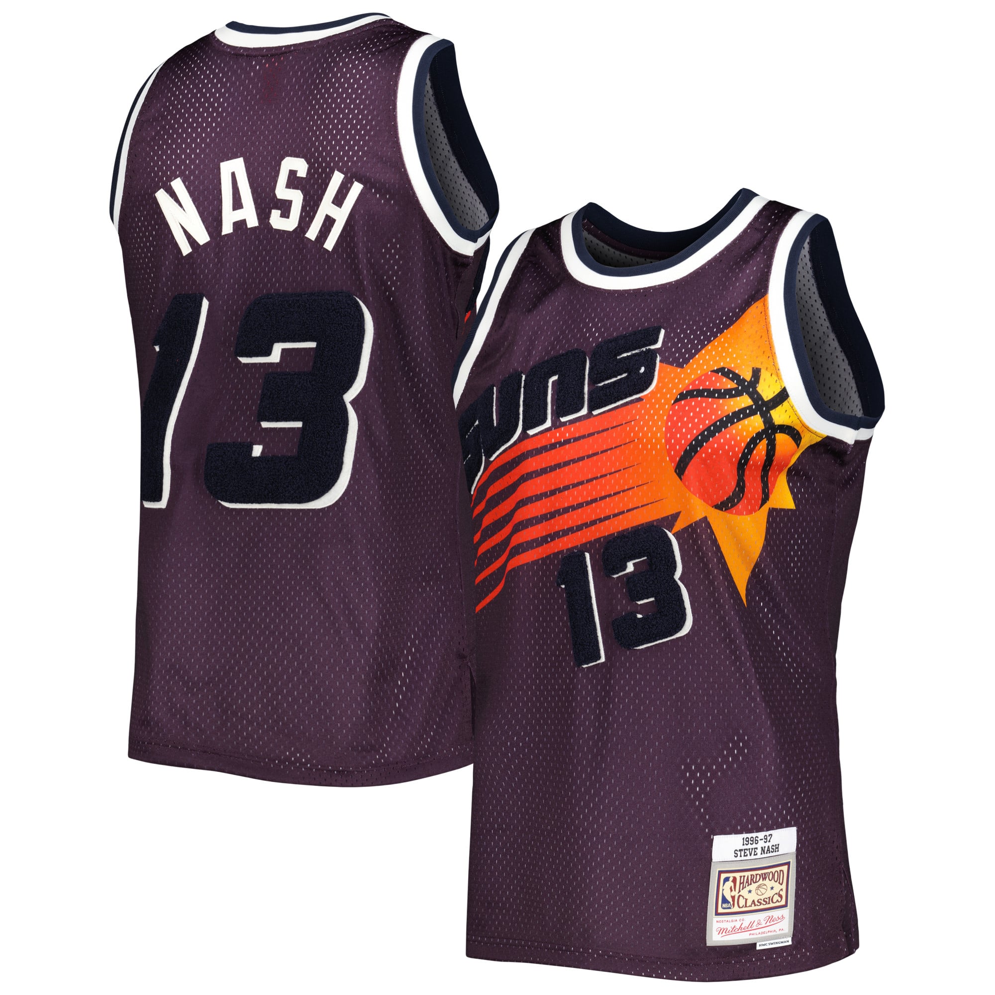 Steve Nash Phoenix Suns 1996/97 Hardwood Classics Off-Court Swingman Jersey - Purple - Image 2