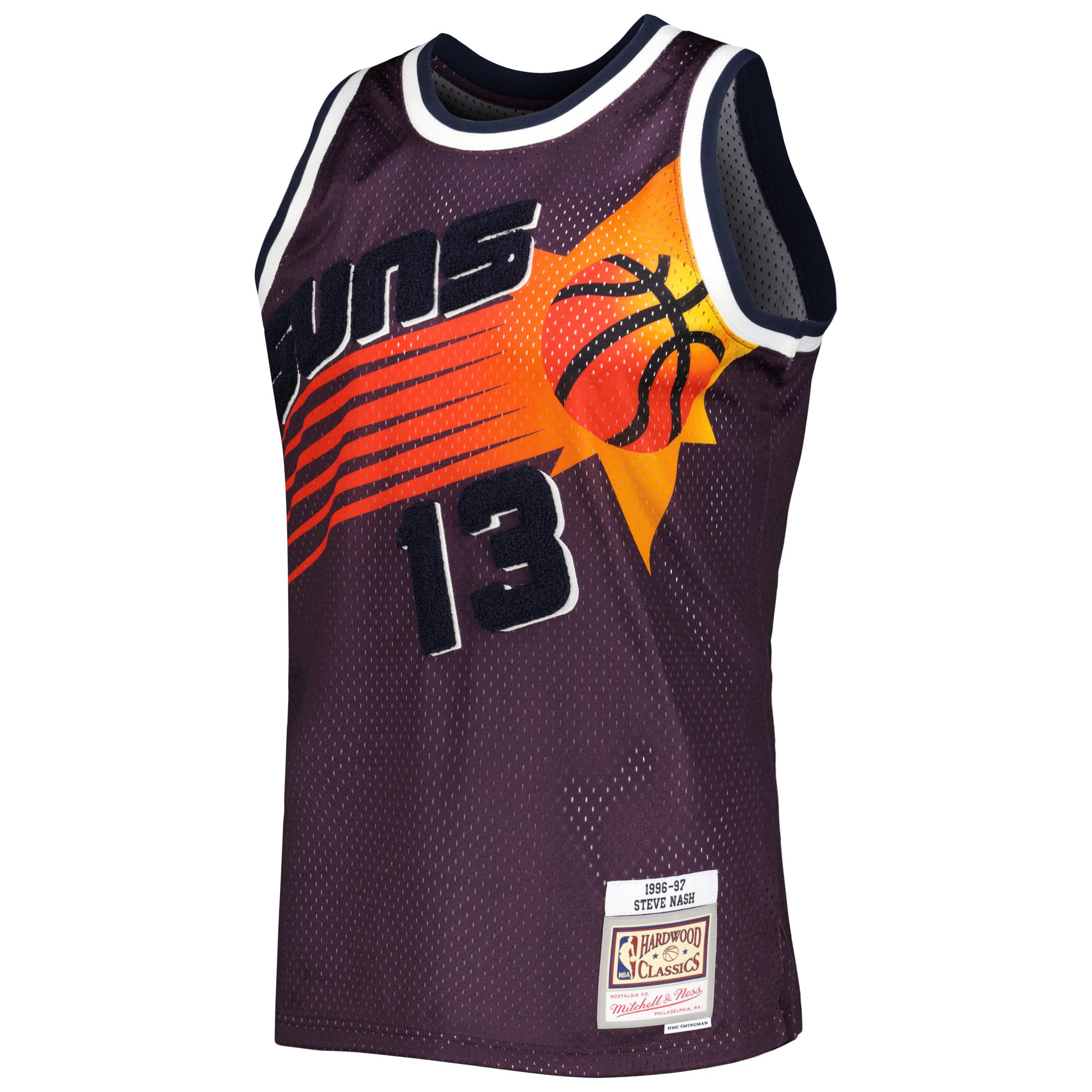 Steve Nash Phoenix Suns 1996/97 Hardwood Classics Off-Court Swingman Jersey - Purple - Image 3