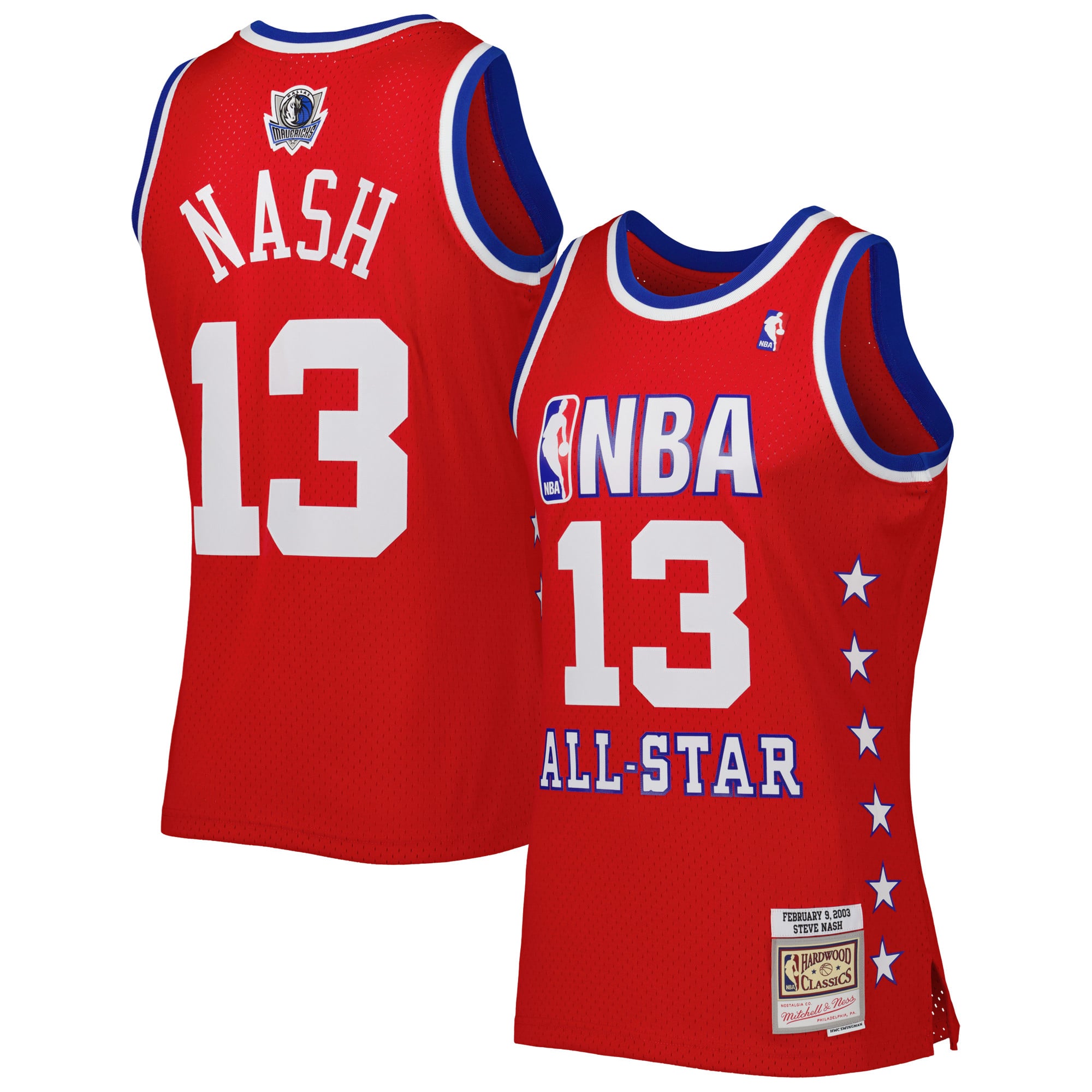 Steve Nash Western Conference 2003 All Star Game Swingman Jersey - Red - Image 2