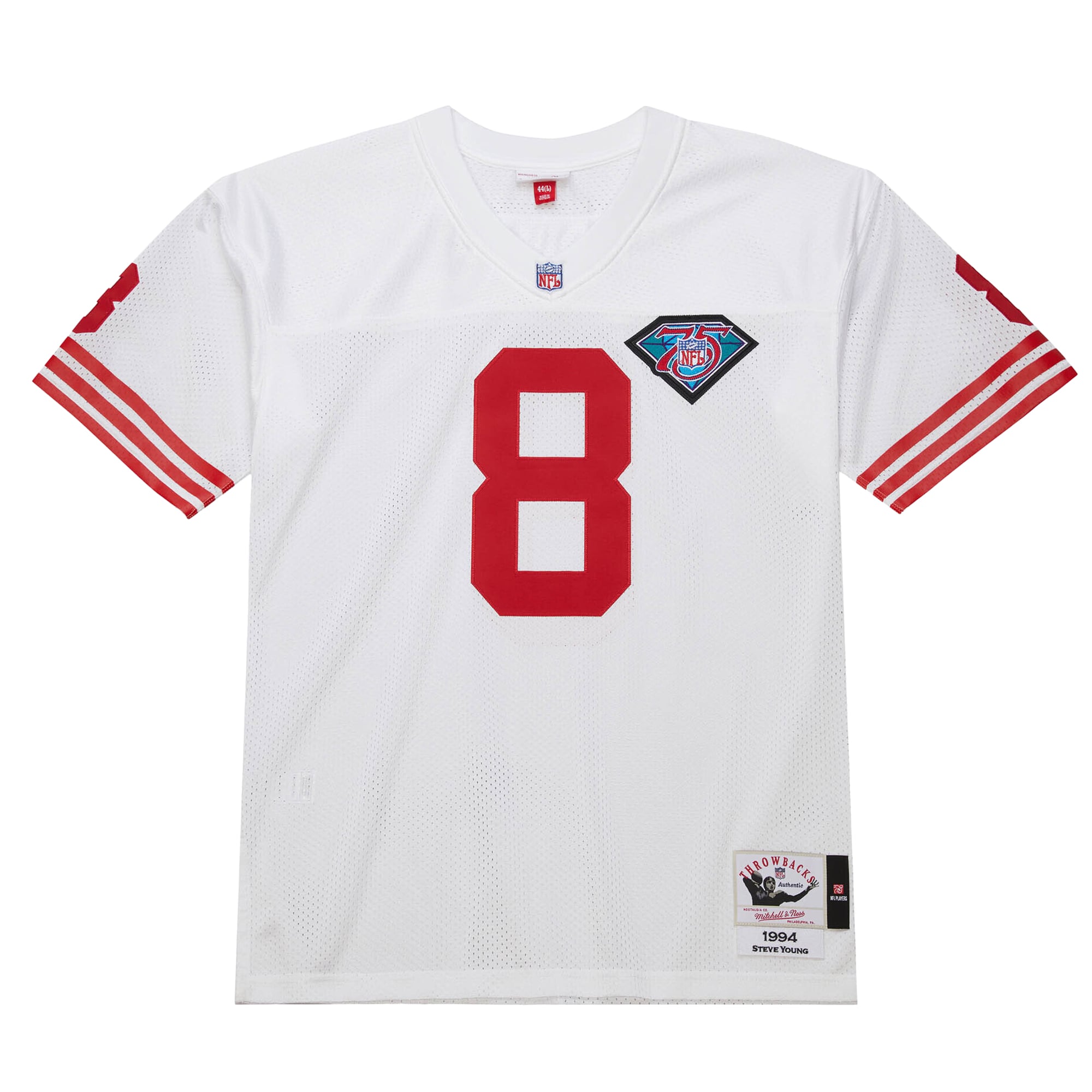 Steve Young San Francisco 49ers 1994 Throwback Retired Player Jersey - White - Image 3