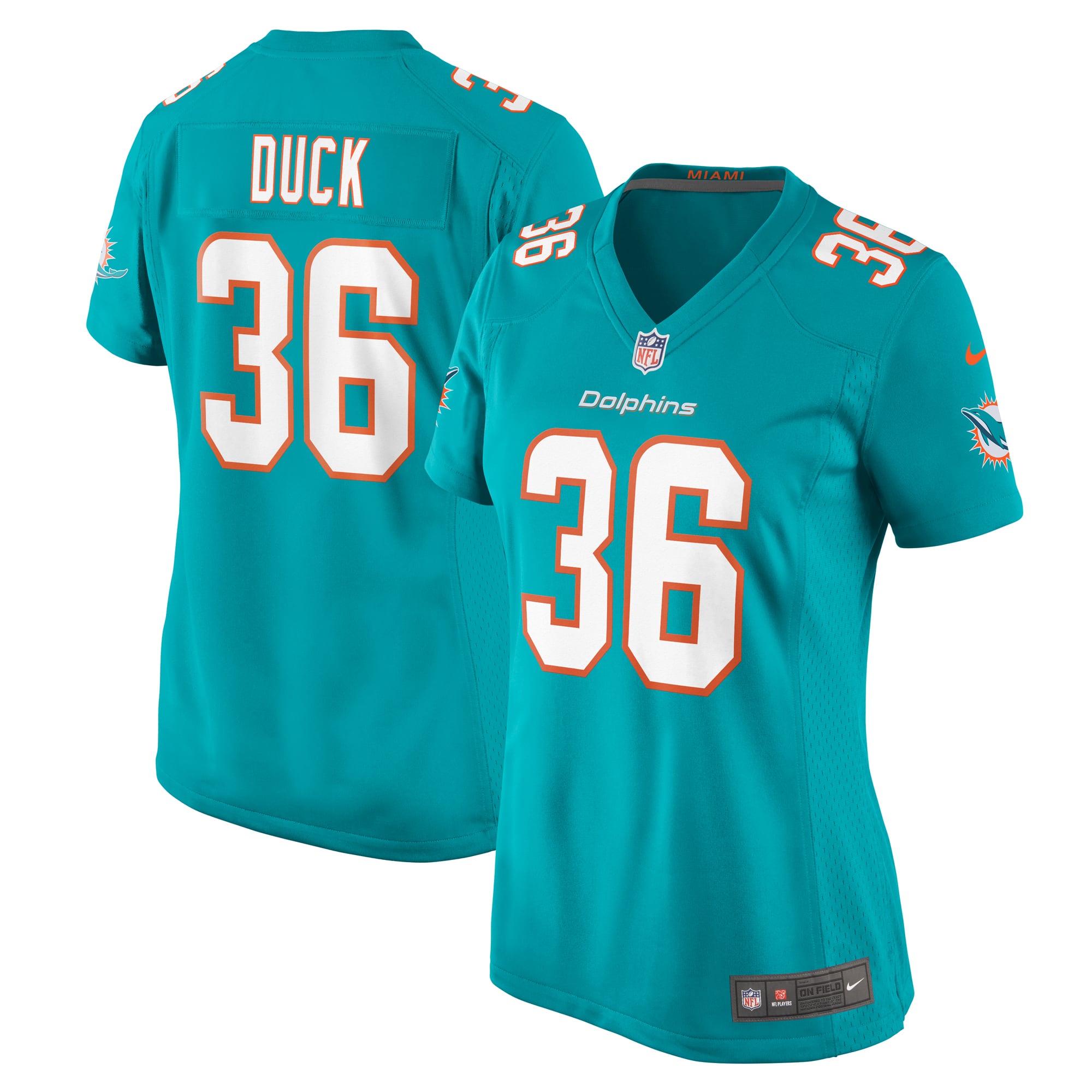Storm Duck Miami Dolphins Women's Game Jersey - Aqua