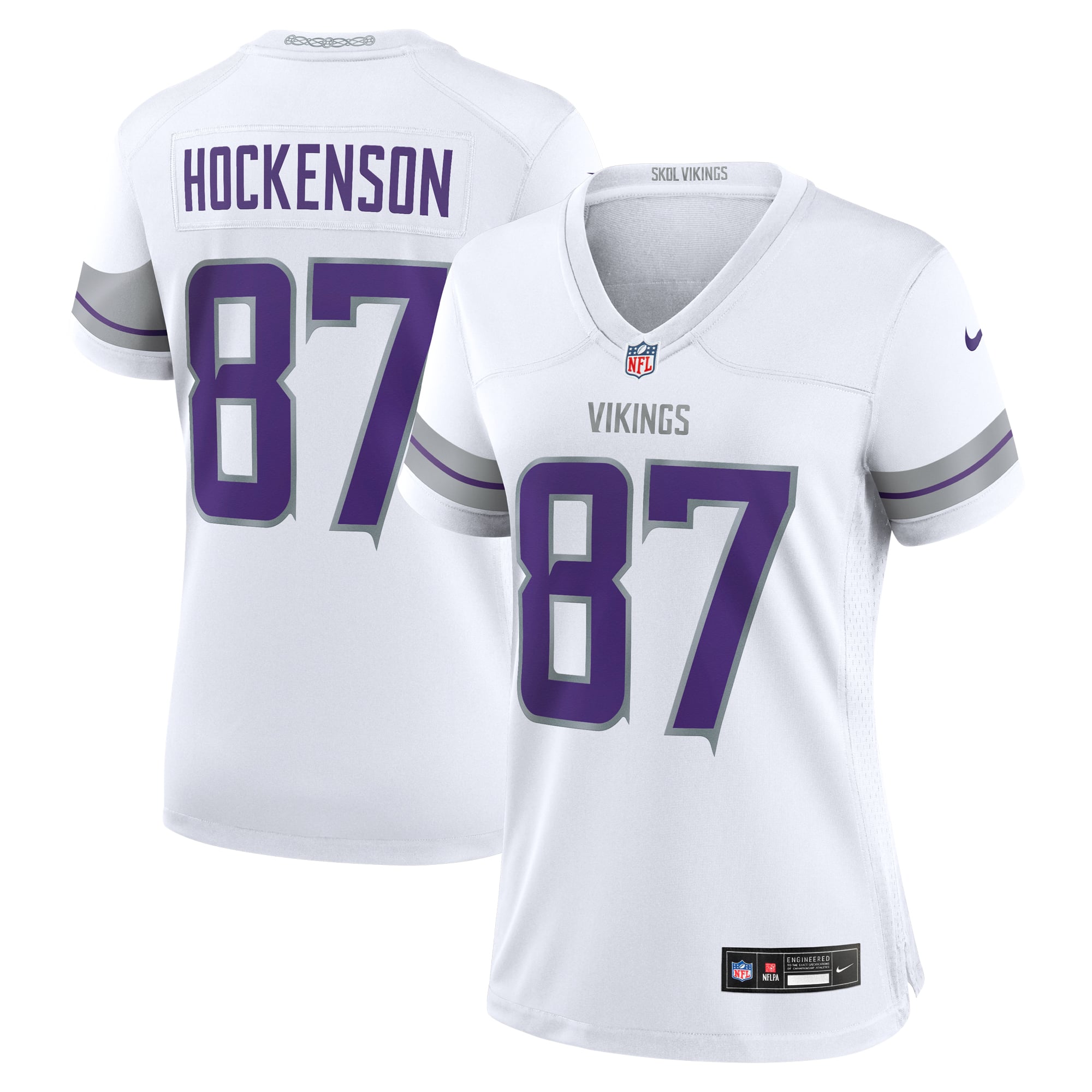 T.J. Hockenson Minnesota Vikings Women's Alternate Game Player Jersey - White - Image 2