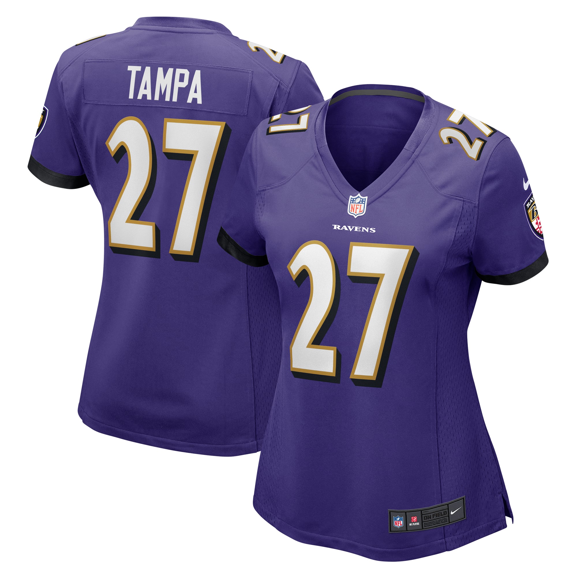 T.J. Tampa Baltimore Ravens Women's Game Jersey - Purple - Image 2