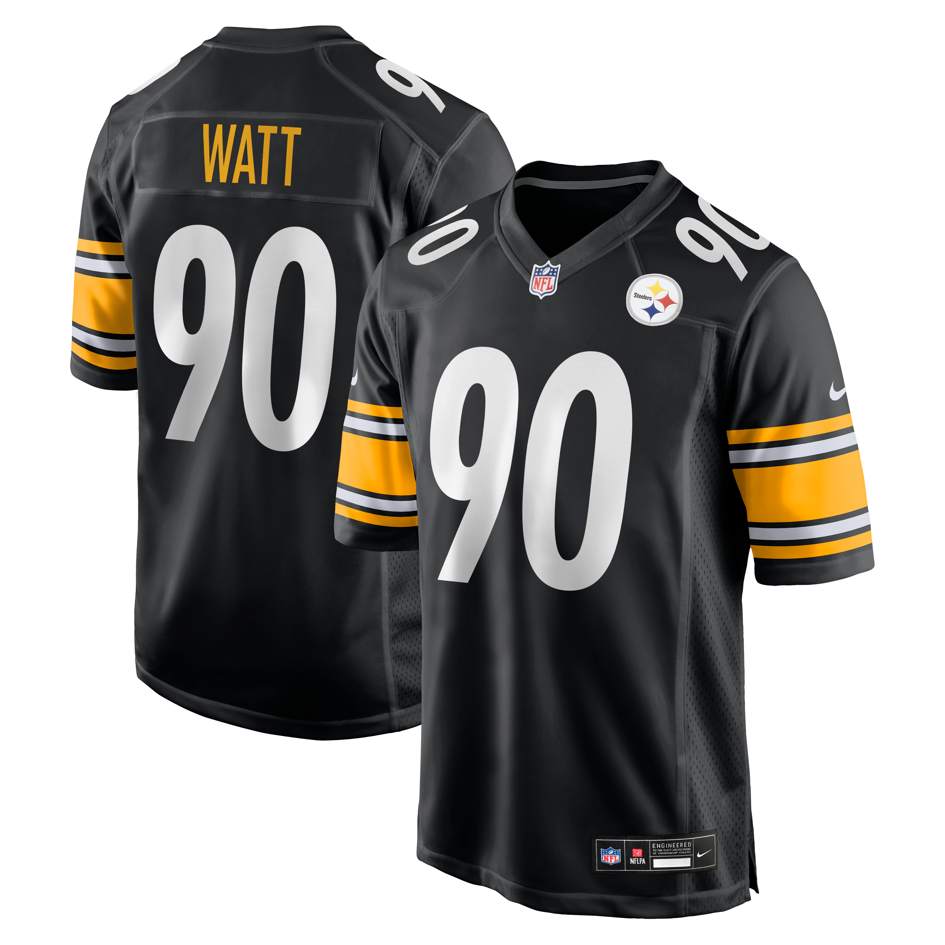 T.J. Watt Pittsburgh Steelers Alternate 1933 Throwback Game Jersey - Black - Image 2