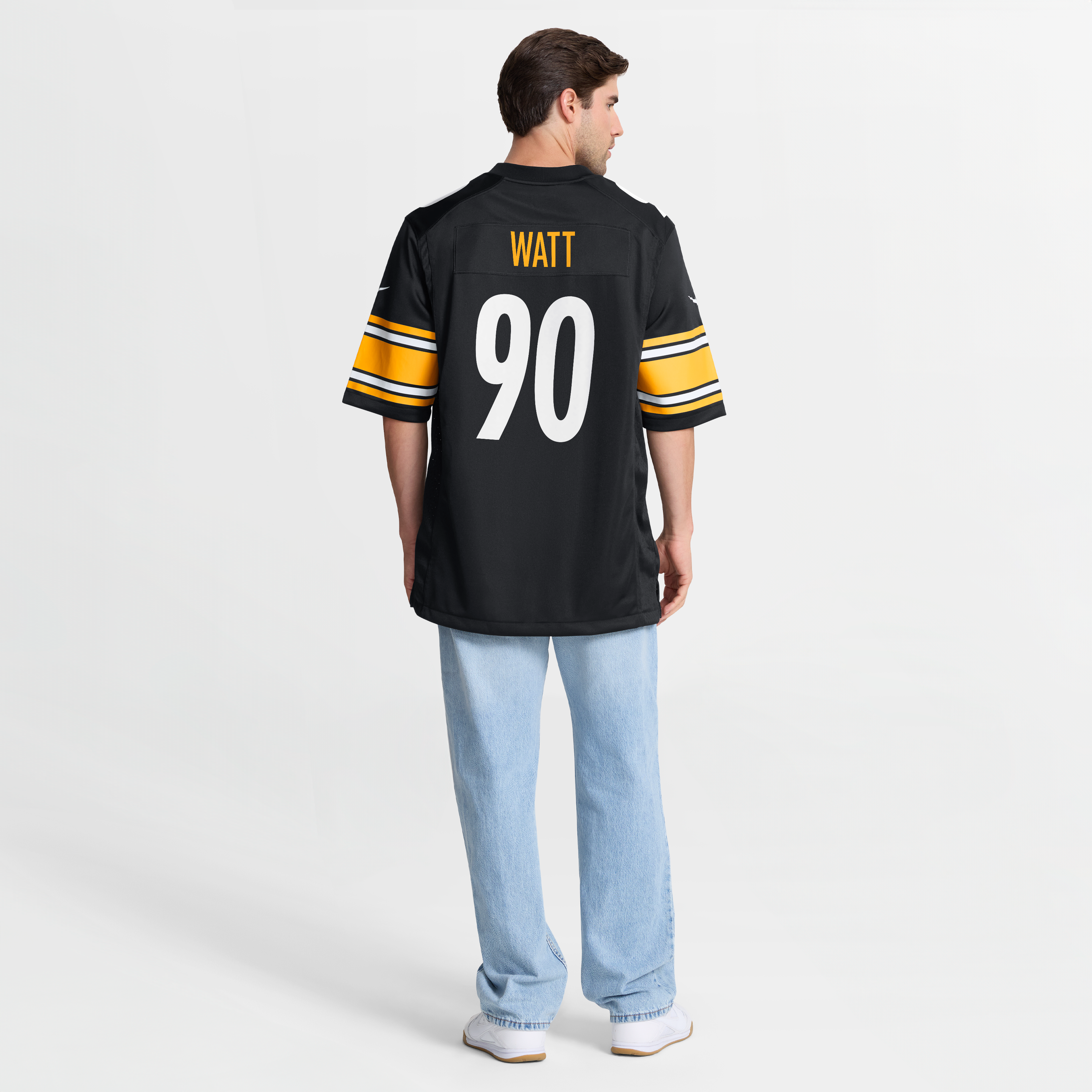 T.J. Watt Pittsburgh Steelers Alternate 1933 Throwback Game Jersey - Black - Image 9