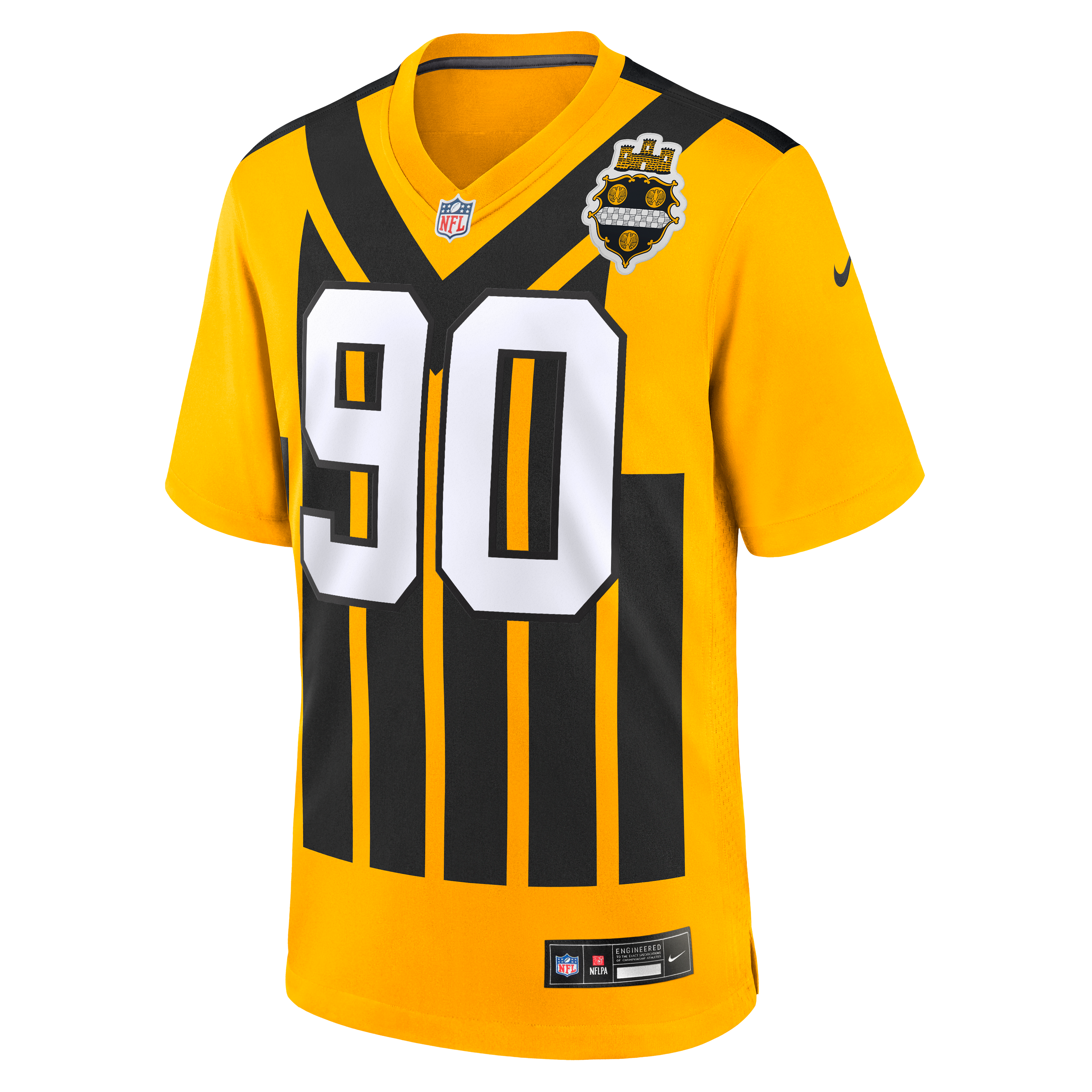 T.J. Watt Pittsburgh Steelers Alternate 1933 Throwback Game Jersey - Gold - Image 8