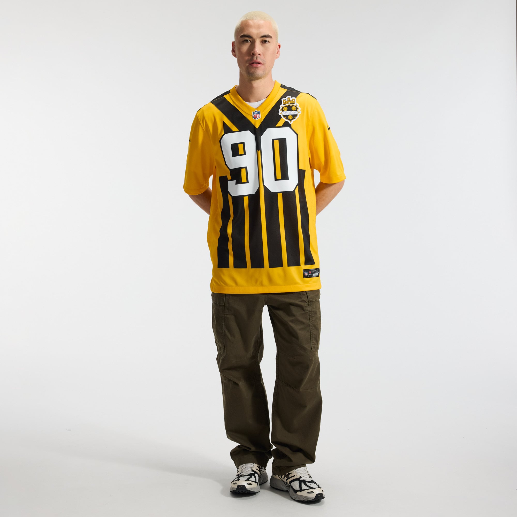 T.J. Watt Pittsburgh Steelers Alternate 1933 Throwback Game Jersey - Gold - Image 6