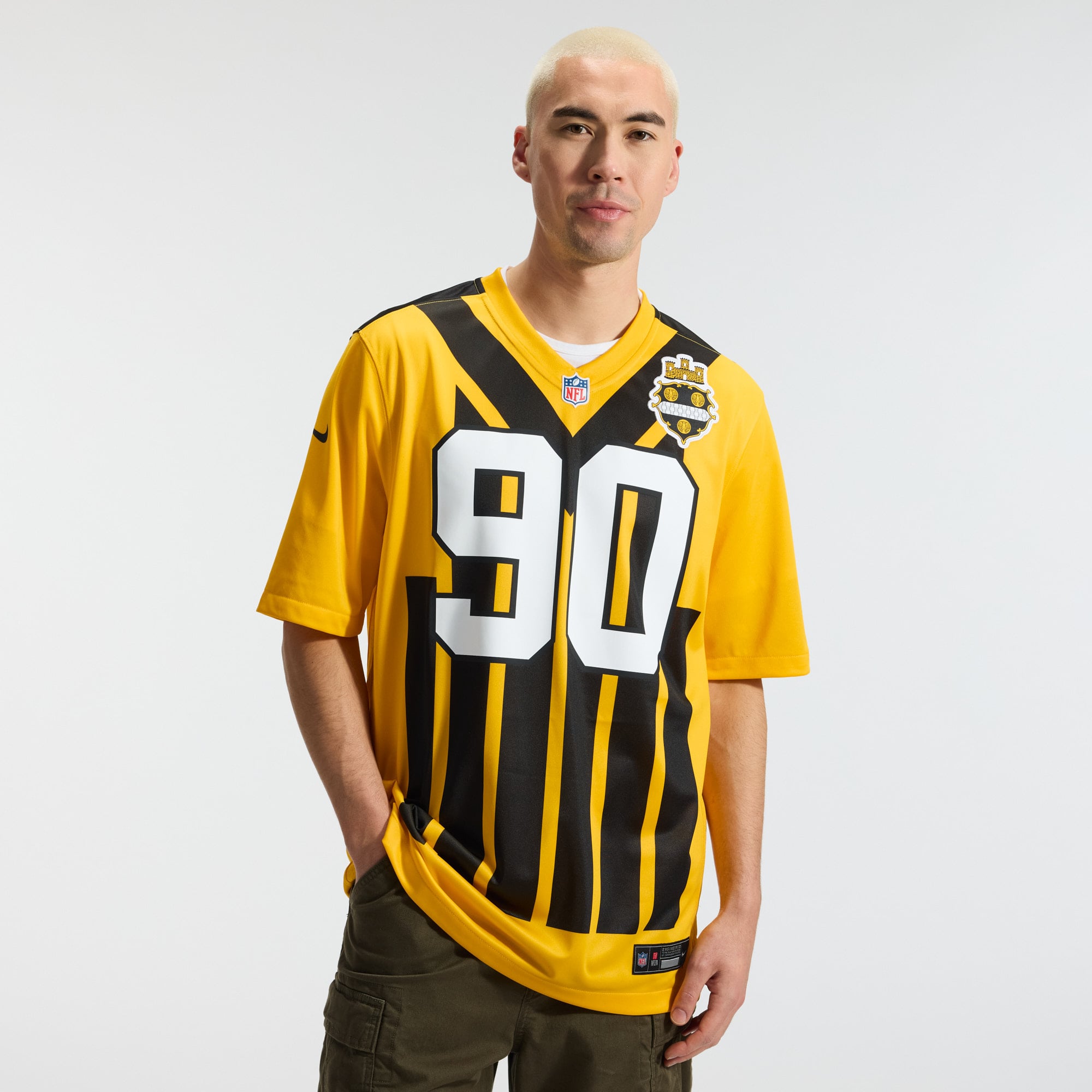 T.J. Watt Pittsburgh Steelers Alternate 1933 Throwback Game Jersey - Gold - Image 4