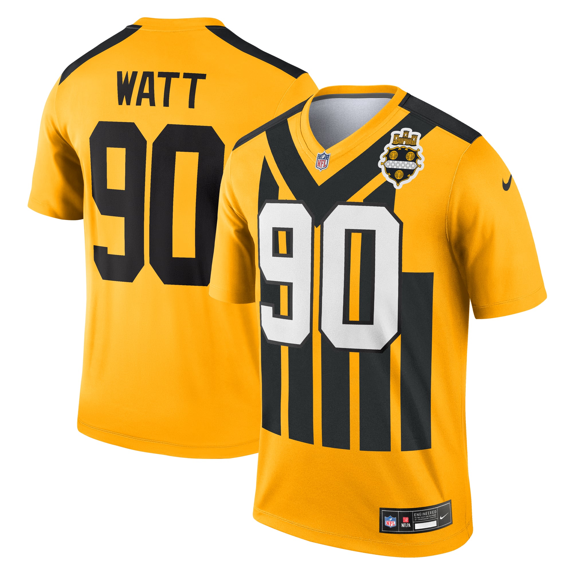 T.J. Watt Pittsburgh Steelers Alternate 1933 Throwback Legend Player Performance Top - Gold - Image 2