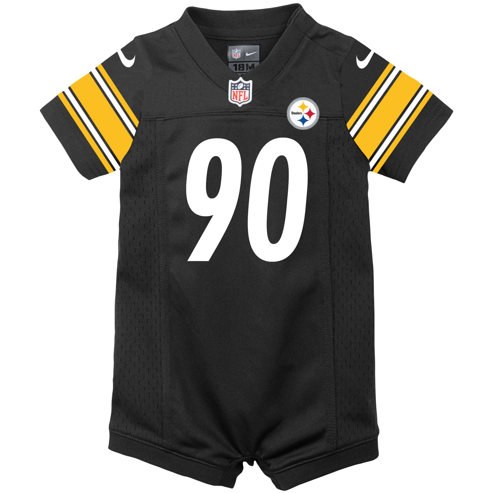 T.J. Watt Pittsburgh Steelers Infant Game Romper Jersey - Black - Image 3