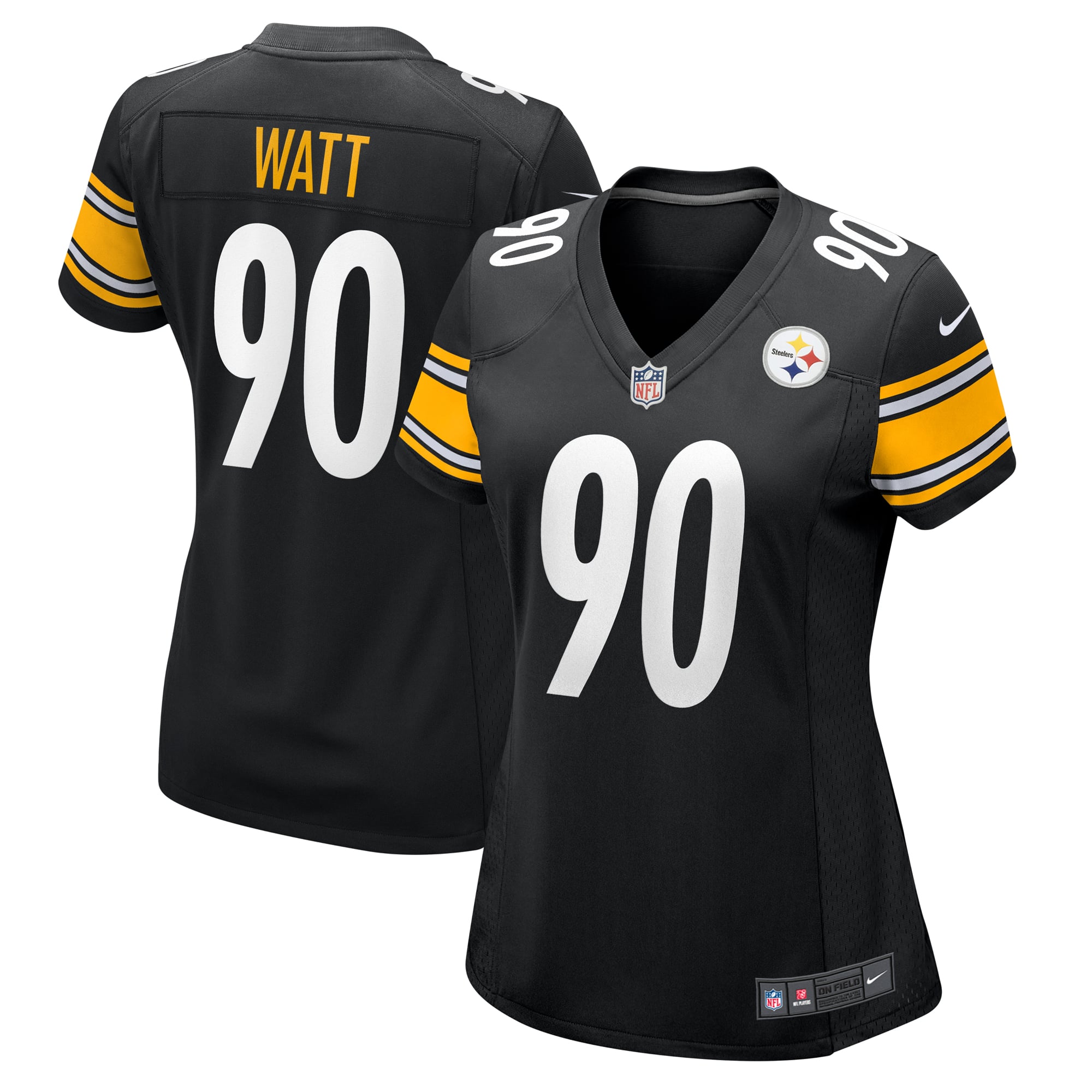 T.J. Watt Pittsburgh Steelers Women's Team Game Jersey - Black - Image 2