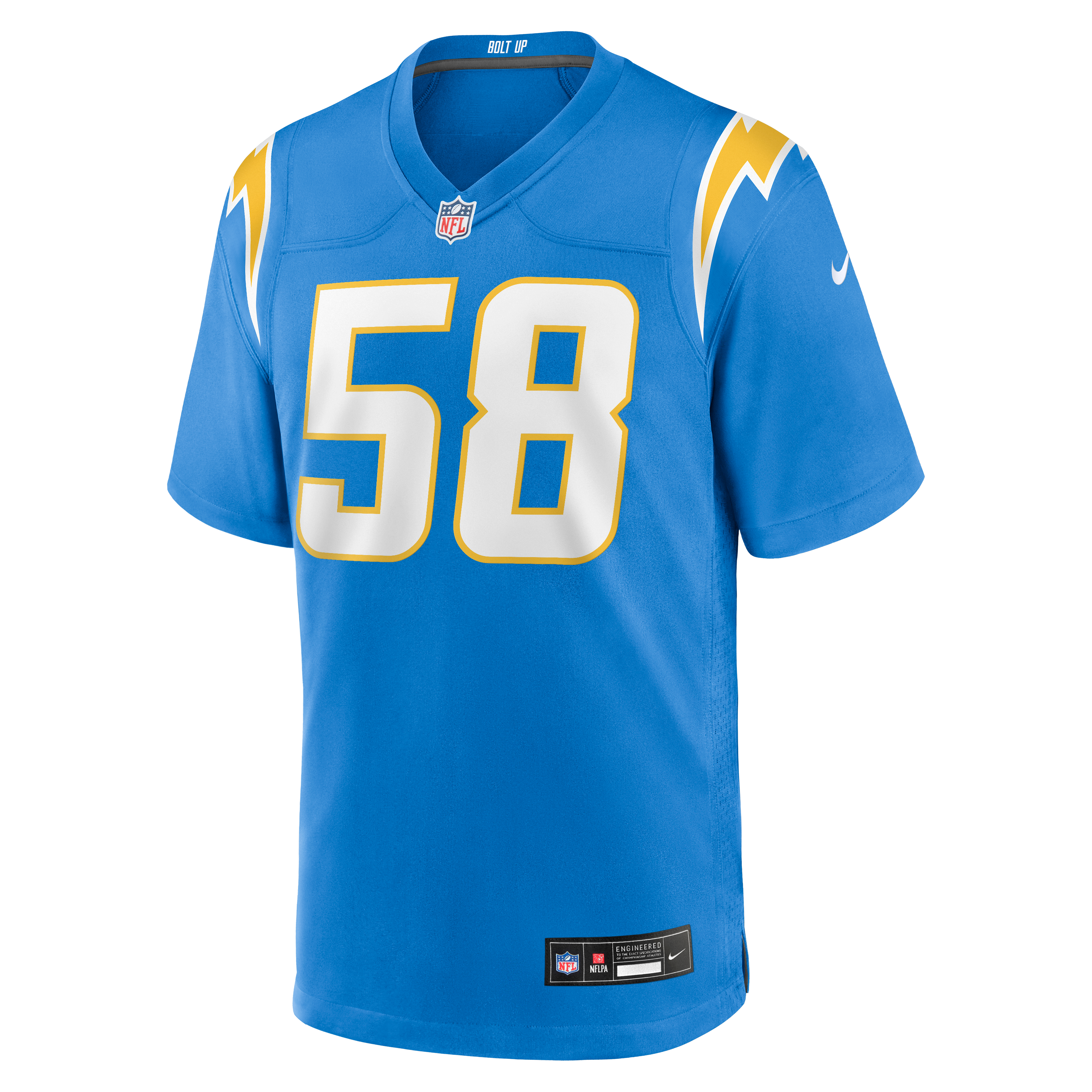 Tae Crowder Los Angeles Chargers Team Game Jersey - Powder Blue - Image 3